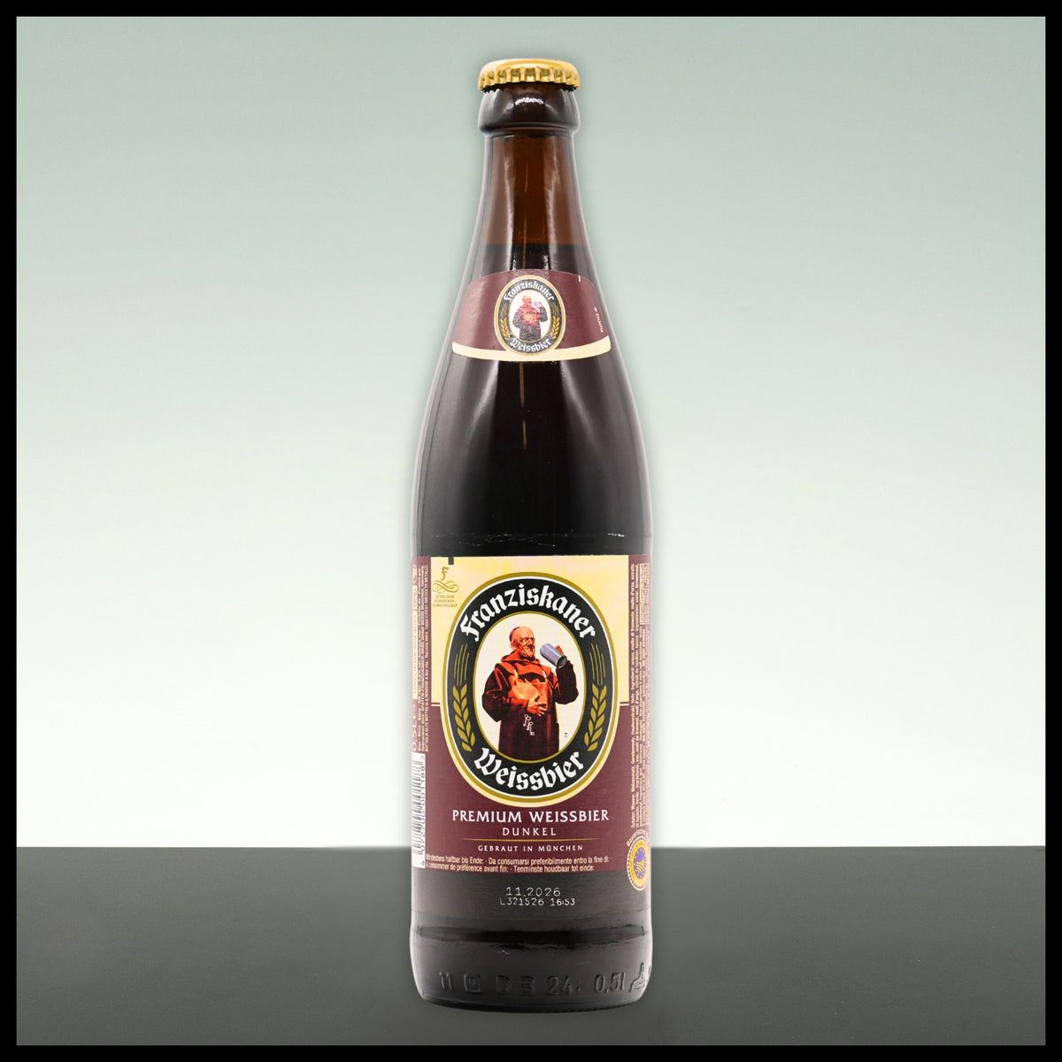 Franziskaner Weißbier Dunkel 0,5L - 5% Vol. - Trinklusiv