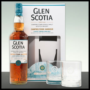 Glen Scotia Campbeltown Harbour Whisky Geschenkbox mit 2 Gläsern 0,7L - 40% Vol.