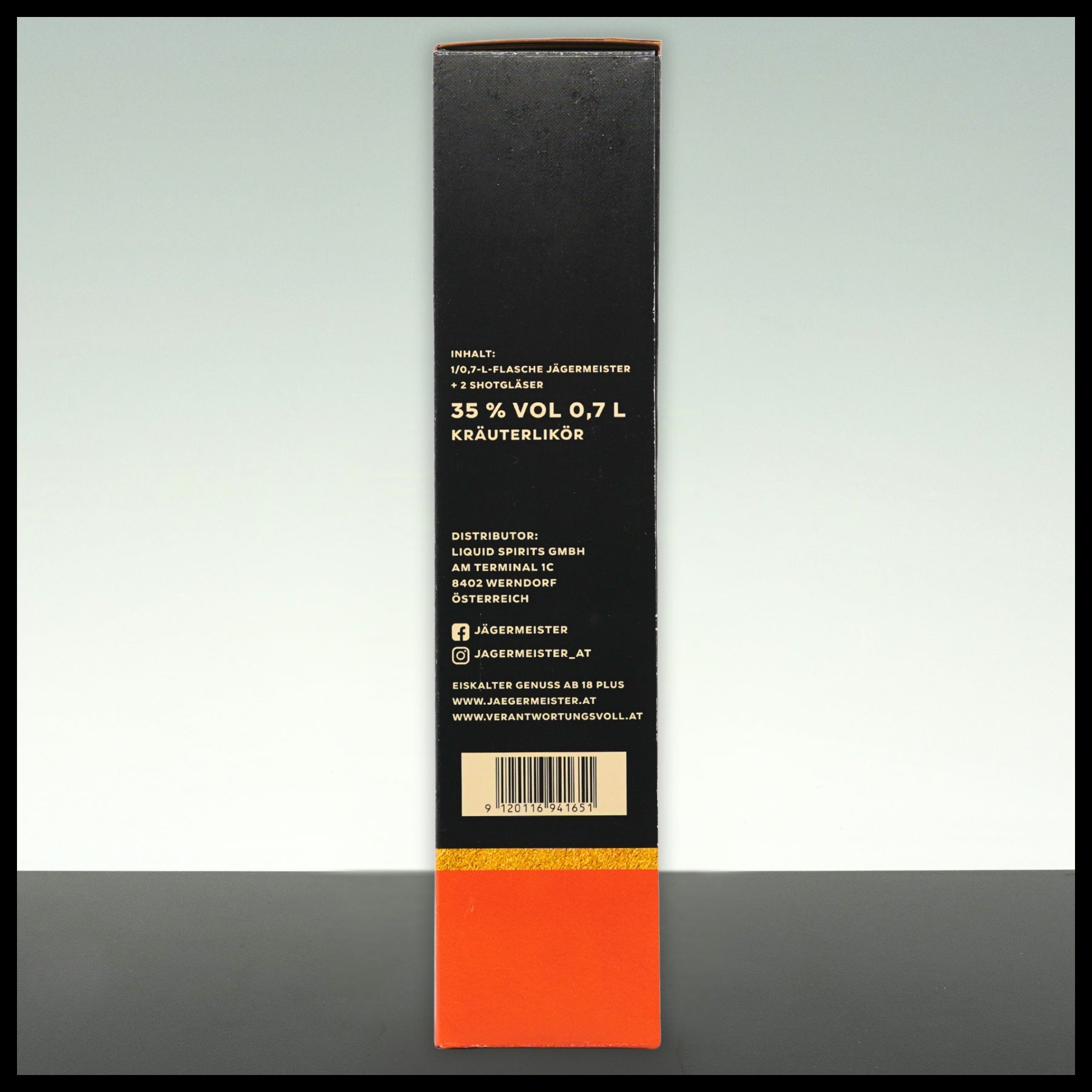 Jägermeister Geschenkbox mit 2 Shotgläsern 0,7L - 35% Vol.