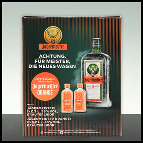 Jägermeister Geschenkbox mit 2x 0,04L Orange Miniatur 0,7L - 35% Vol. - Trinklusiv