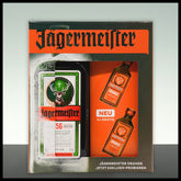 Jägermeister Geschenkbox mit 2x 0,04L Orange Miniatur 0,7L - 35% Vol. - Trinklusiv