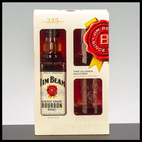 Jim Beam Kentucky Straight Bourbon Whiskey Geschenkbox mit 2 Gläsern 0,7L - 40% Vol. - Trinklusiv