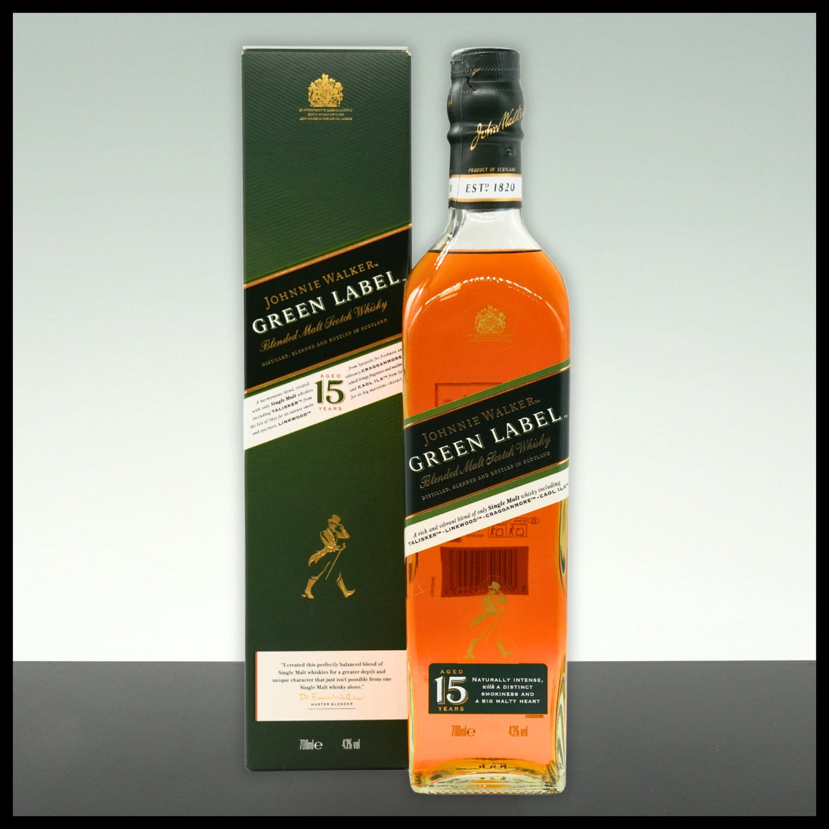 Johnnie Walker Green Label 15 YO Blended Whisky 0,7L - 43% Vol. - Trinklusiv