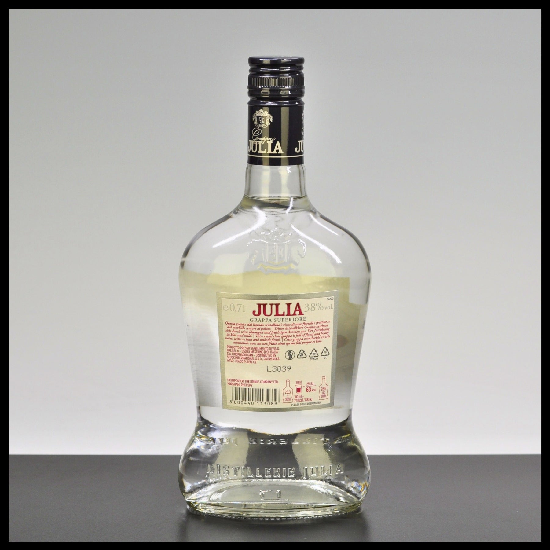 Julia Superiore Grappa 0,7L - 38% Vol.