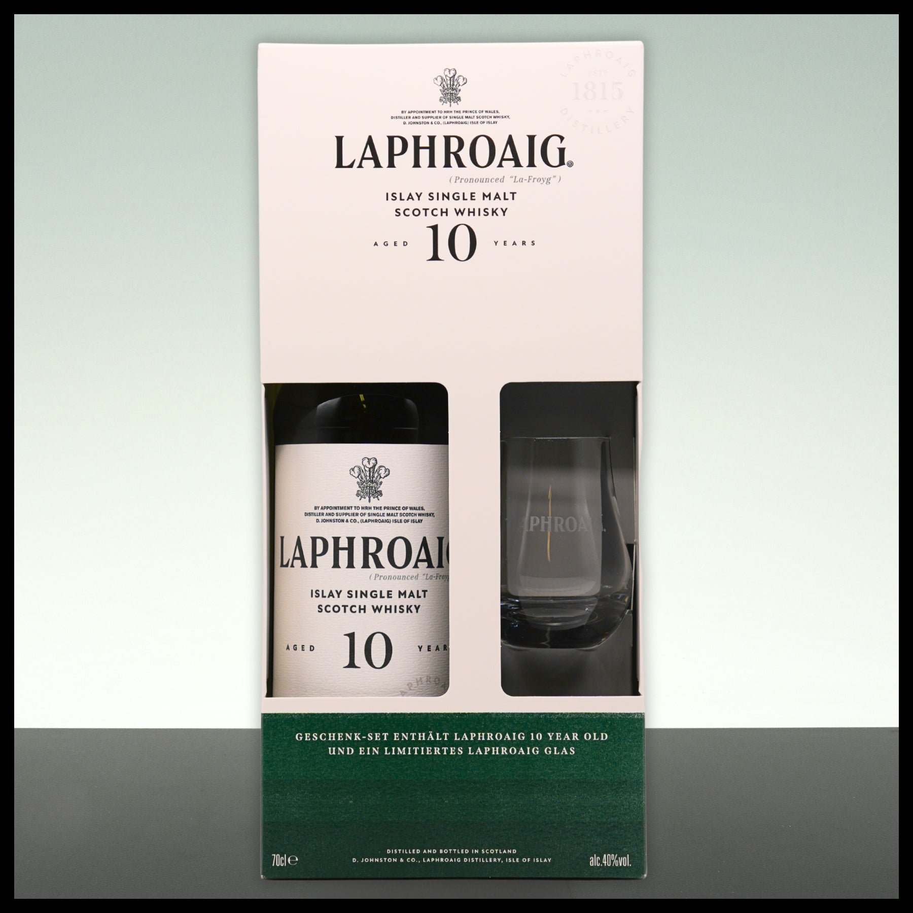 Laphroaig 10 YO Islay Single Malt Whisky Geschenkbox mit Glas 0,7L - 40% Vol.