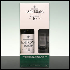 Laphroaig 10 YO Islay Single Malt Whisky Geschenkbox mit Glas 0,7L - 40% Vol.
