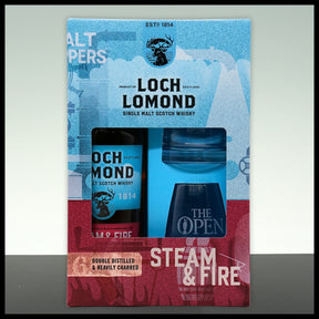 Loch Lomond STEAM & FIRE Single Malt Whisky Geschenkbox mit 2 Gläsern 0,7L - 46% Vol.