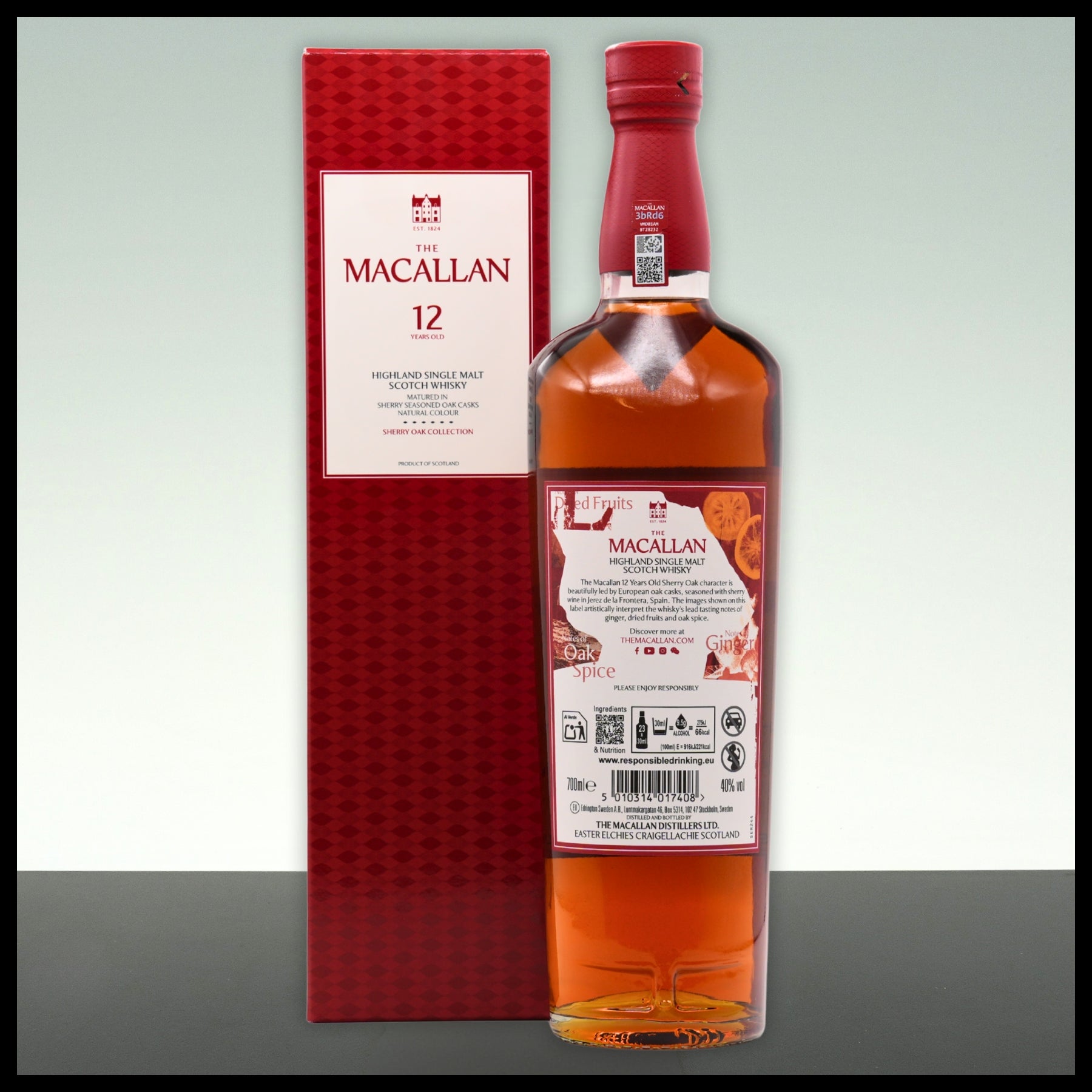 Macallan 12 YO Sherry Oak Cask Highland Single Malt Whisky 0,7L - 40% Vol. - Trinklusiv