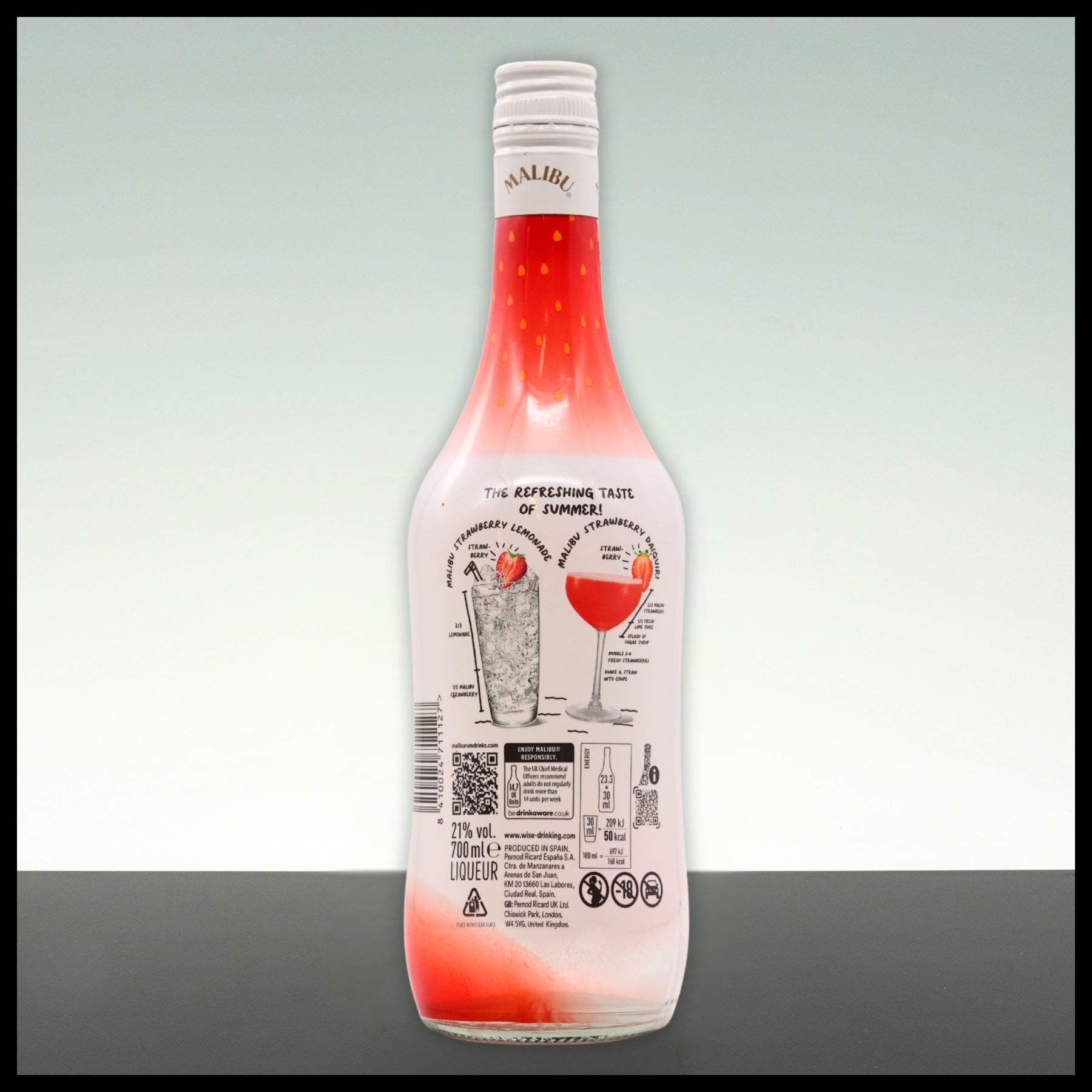 Malibu Strawberry 0,7L - 21% Vol. - Trinklusiv