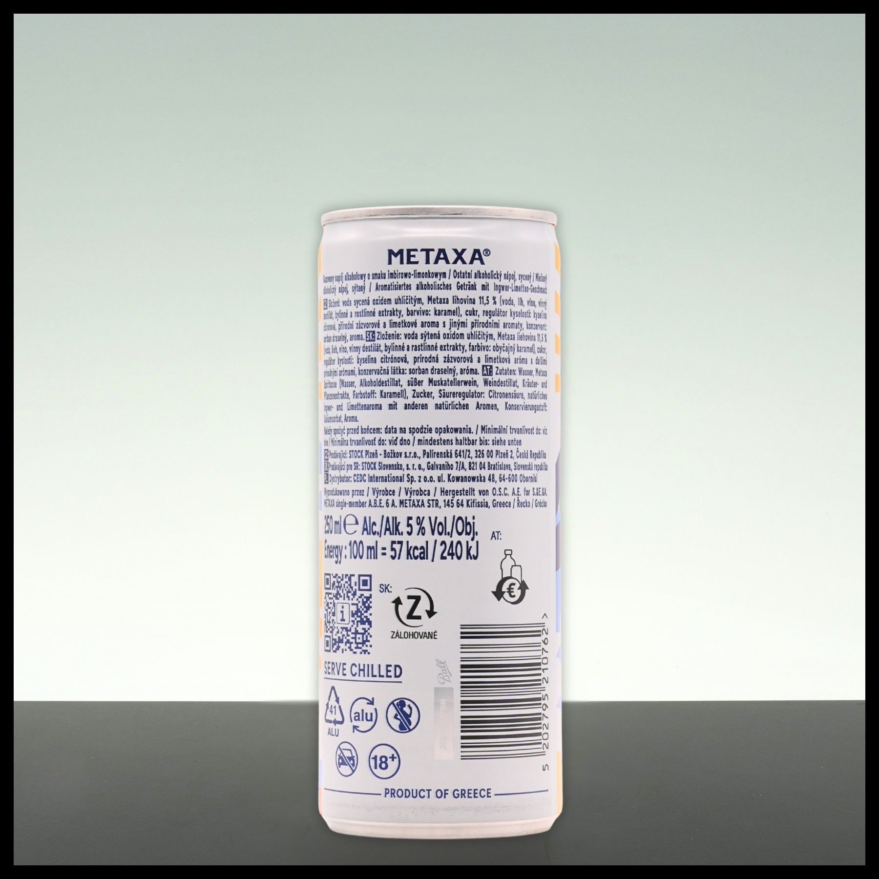 Metaxa GINGER & LIME Long Drink 0,25L - 5% Vol.