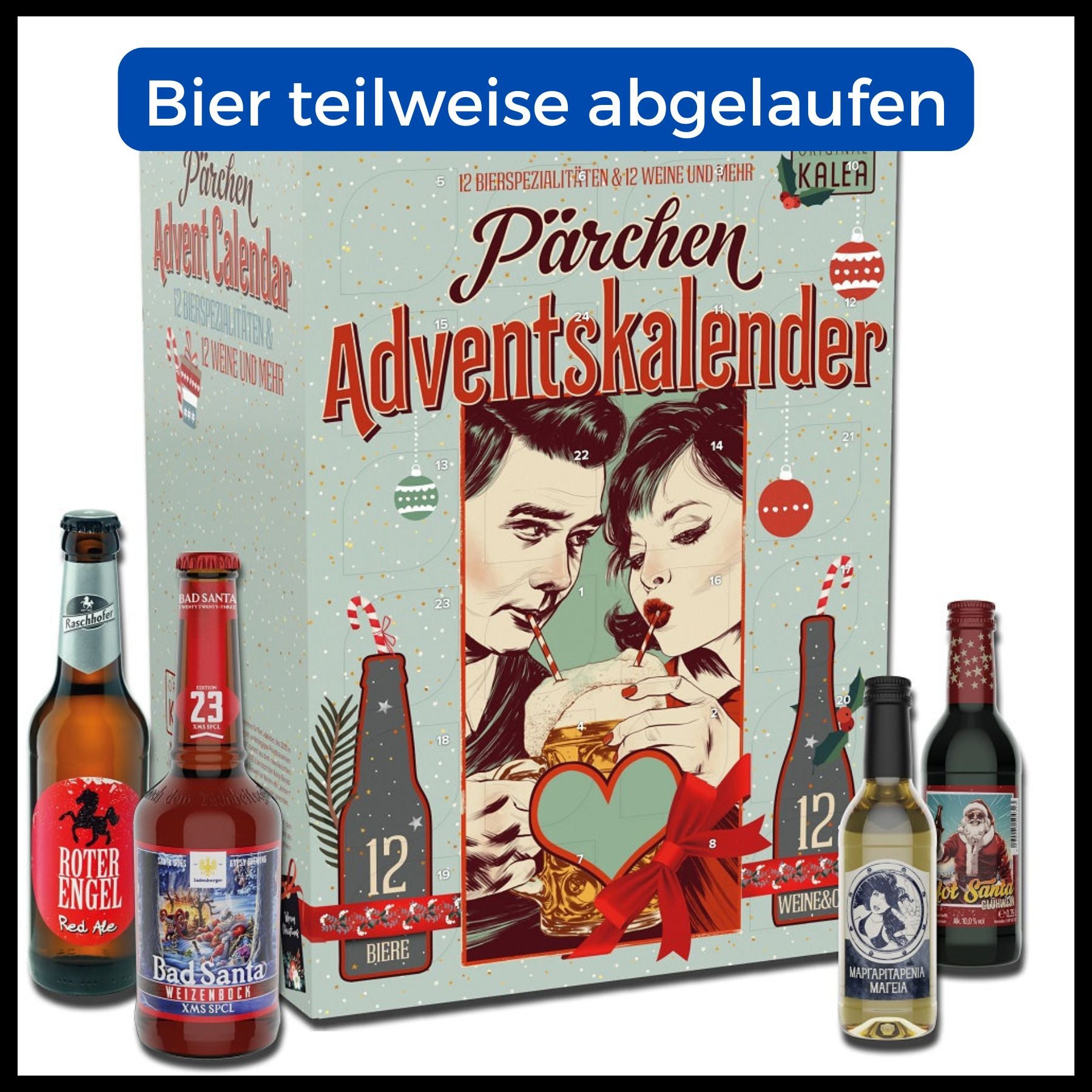 Pärchen Adventskalender Bier/Wein/Schaumwein 24x 0,33L