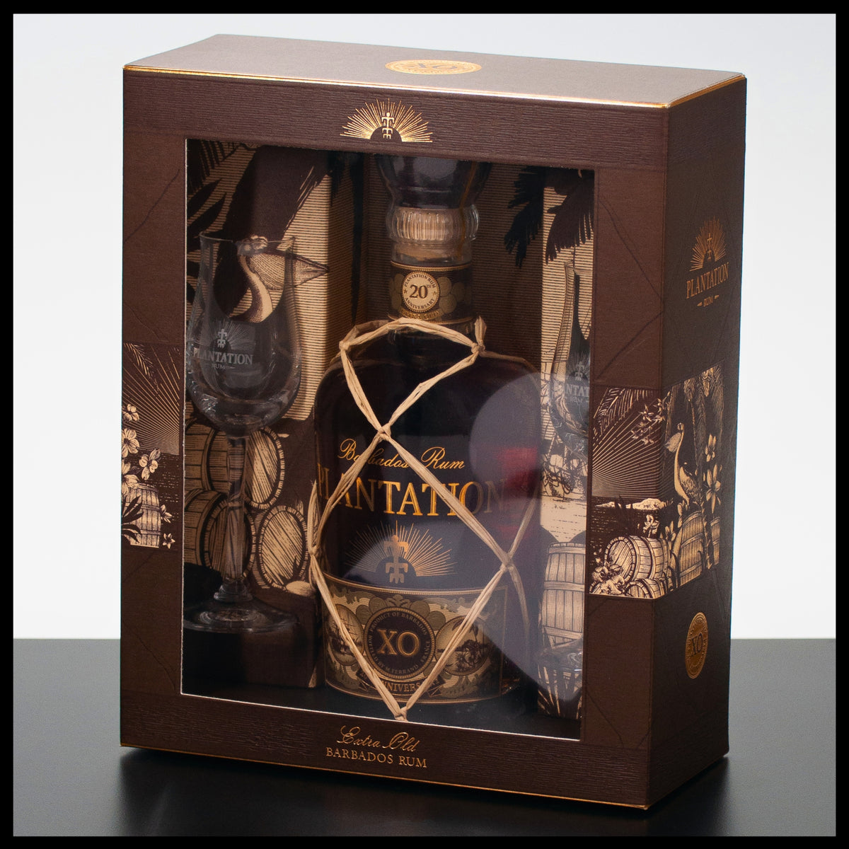 Gläsern der Plantation Rum Geschenkbox mit in XO Trinklusiv Barbados |