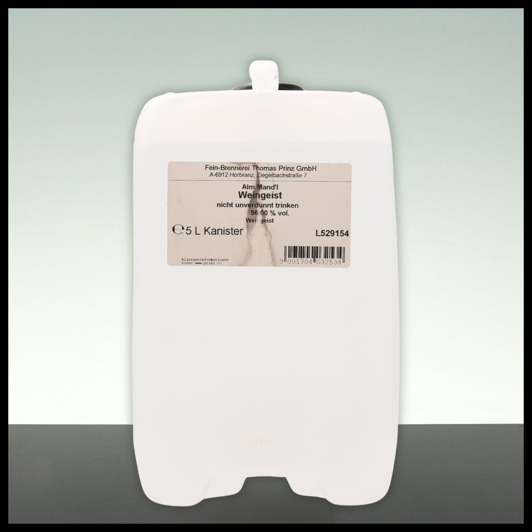 Prinz Alm Mandl Weingeist Kanister 5L - 96% Vol. - Trinklusiv