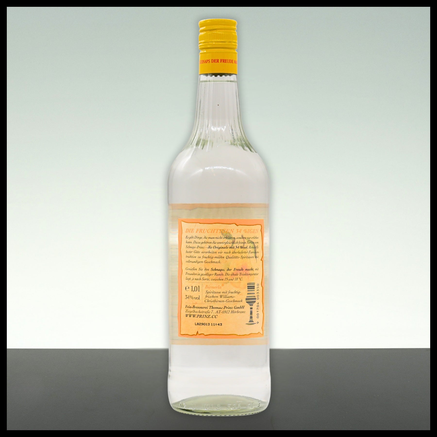 Prinz "Birnerla" Williams-Schnaps 1L - 34% Vol. - Trinklusiv