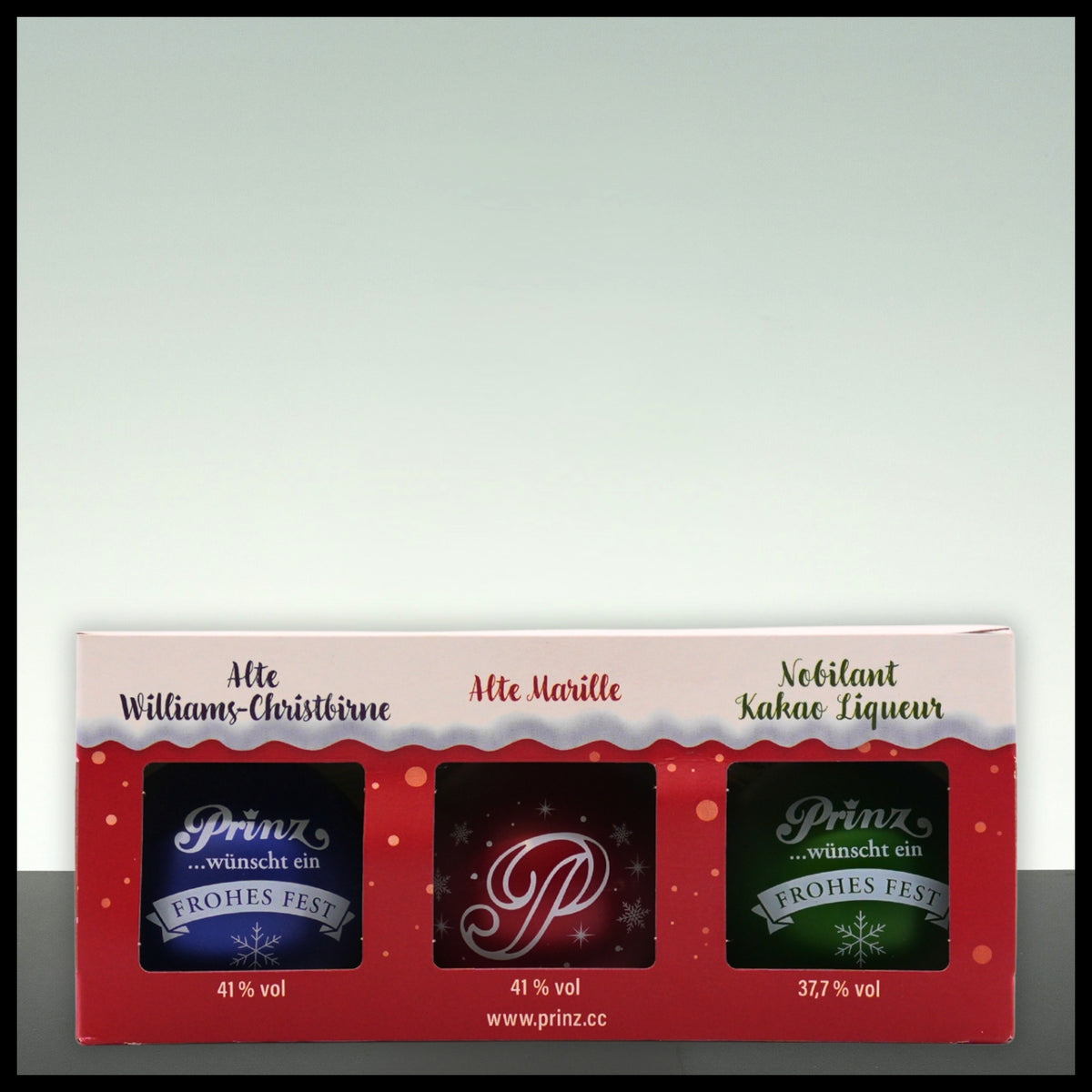 Prinz Christbaumkugeln Geschenkset ROT 3x 0,04L - Trinklusiv