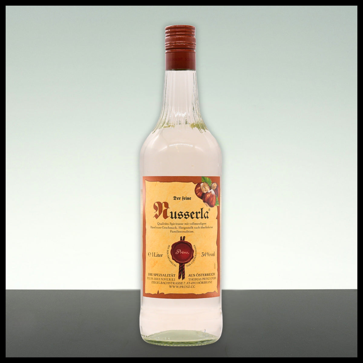 Prinz "Nusserla" Haselnuss-Schnaps 1L - 34% Vol. - Trinklusiv