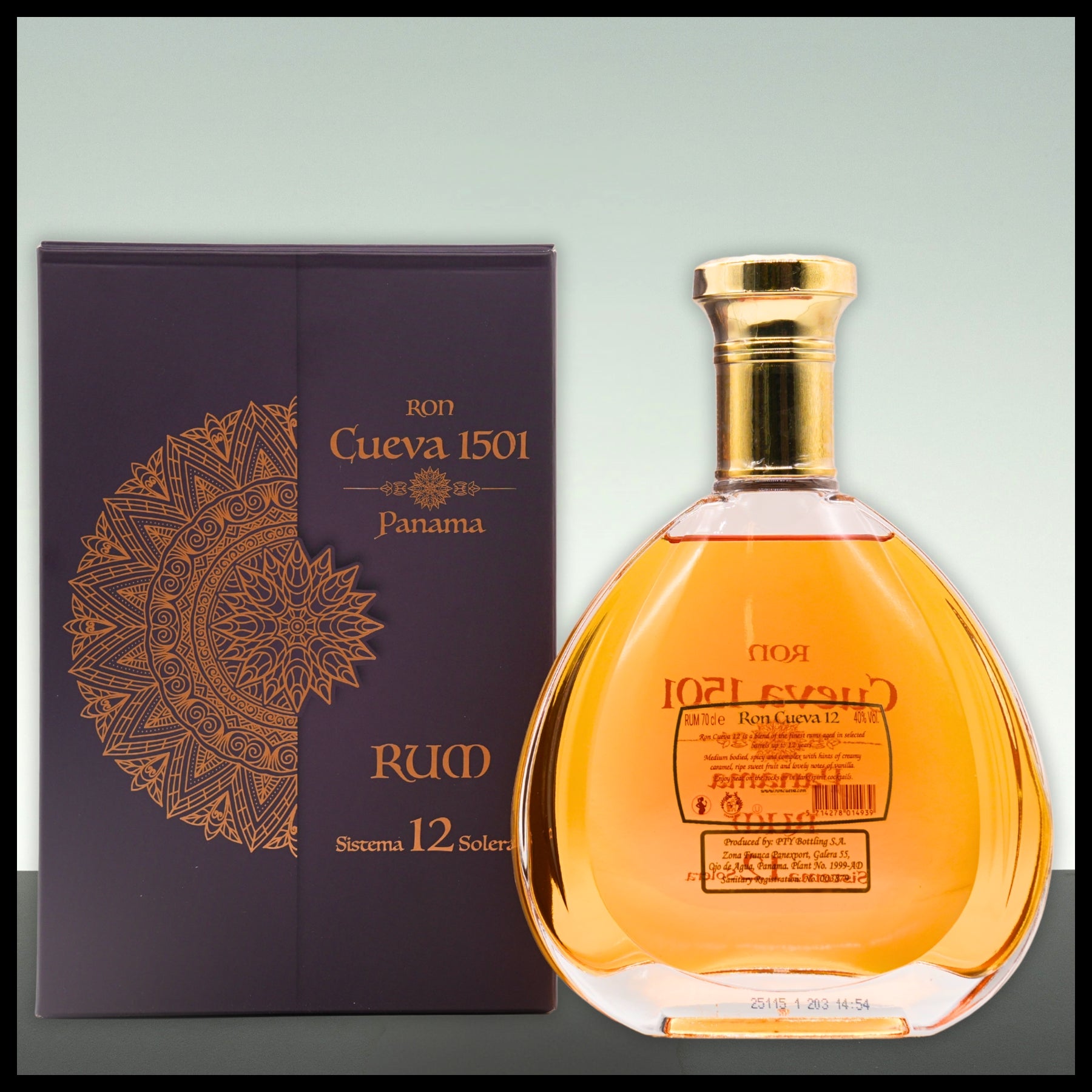 Ron Cueva 1501 Panama 12 YO Solera Rum 0,7L - 40% Vol. - Trinklusiv