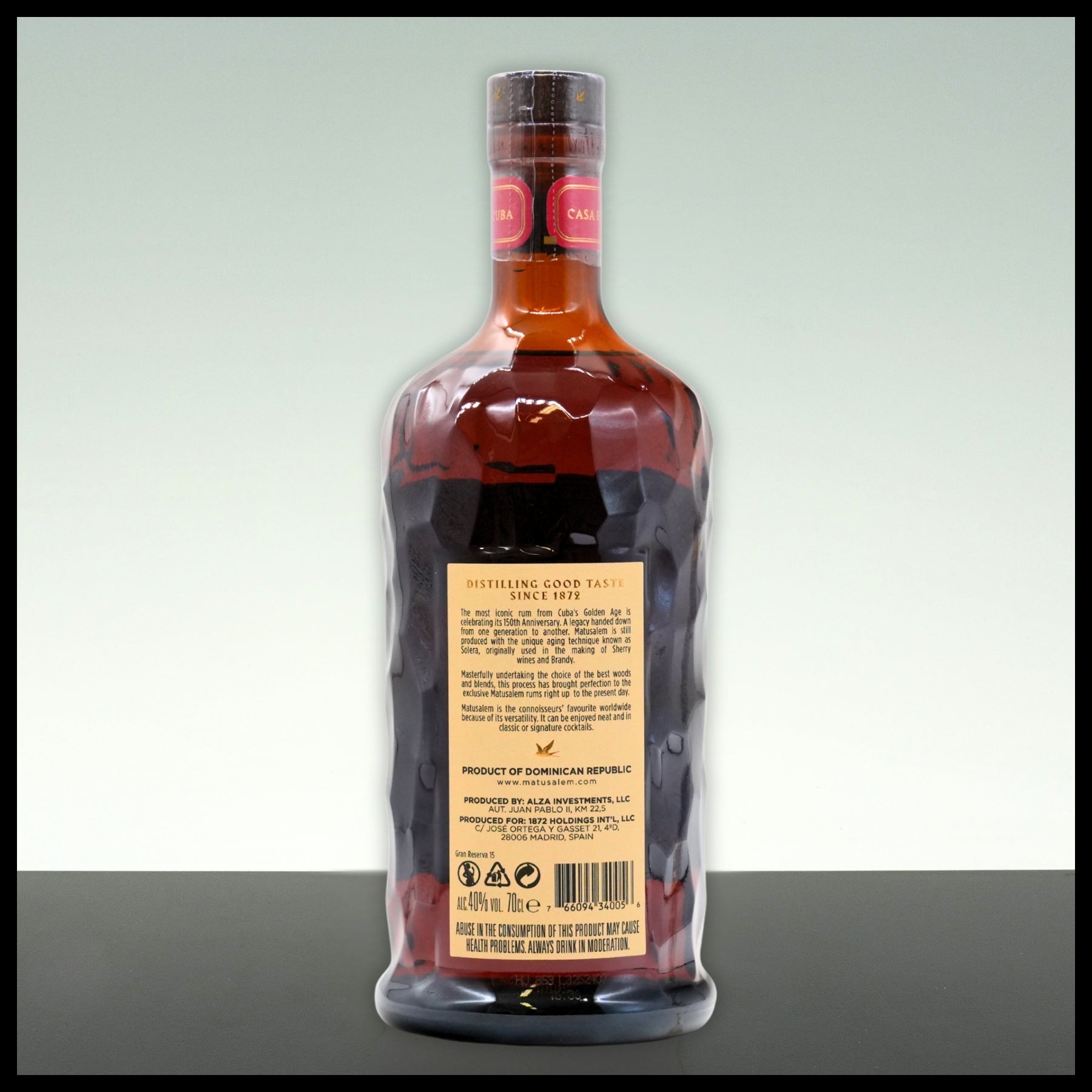 Ron Matusalem 15 YO Rum Solera Gran Reserva 0,7L - 40% Vol. - Trinklusiv