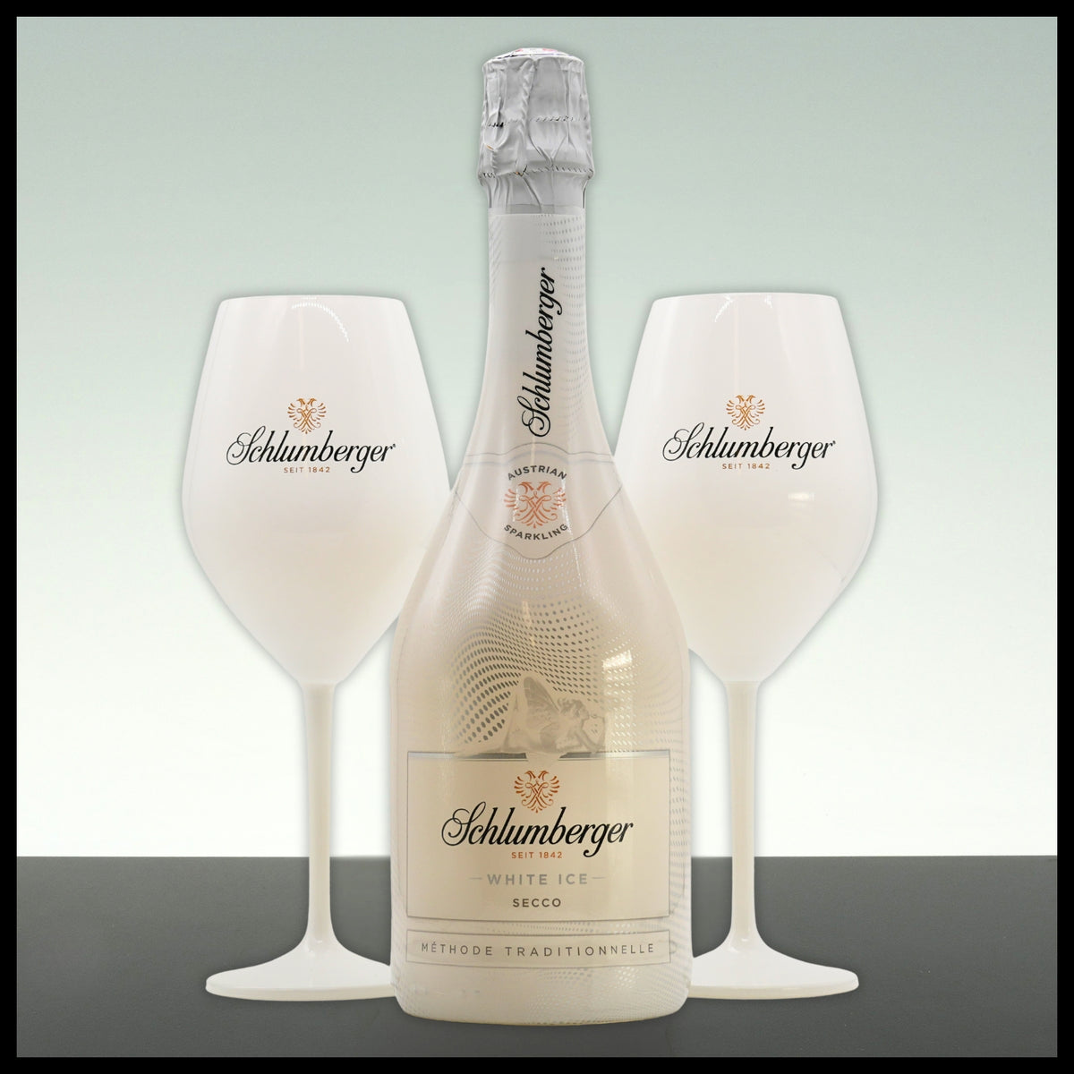 Schlumberger White Ice Secco mit 2 Gläsern 0,75L - 11,5% Vol. - Trinklusiv