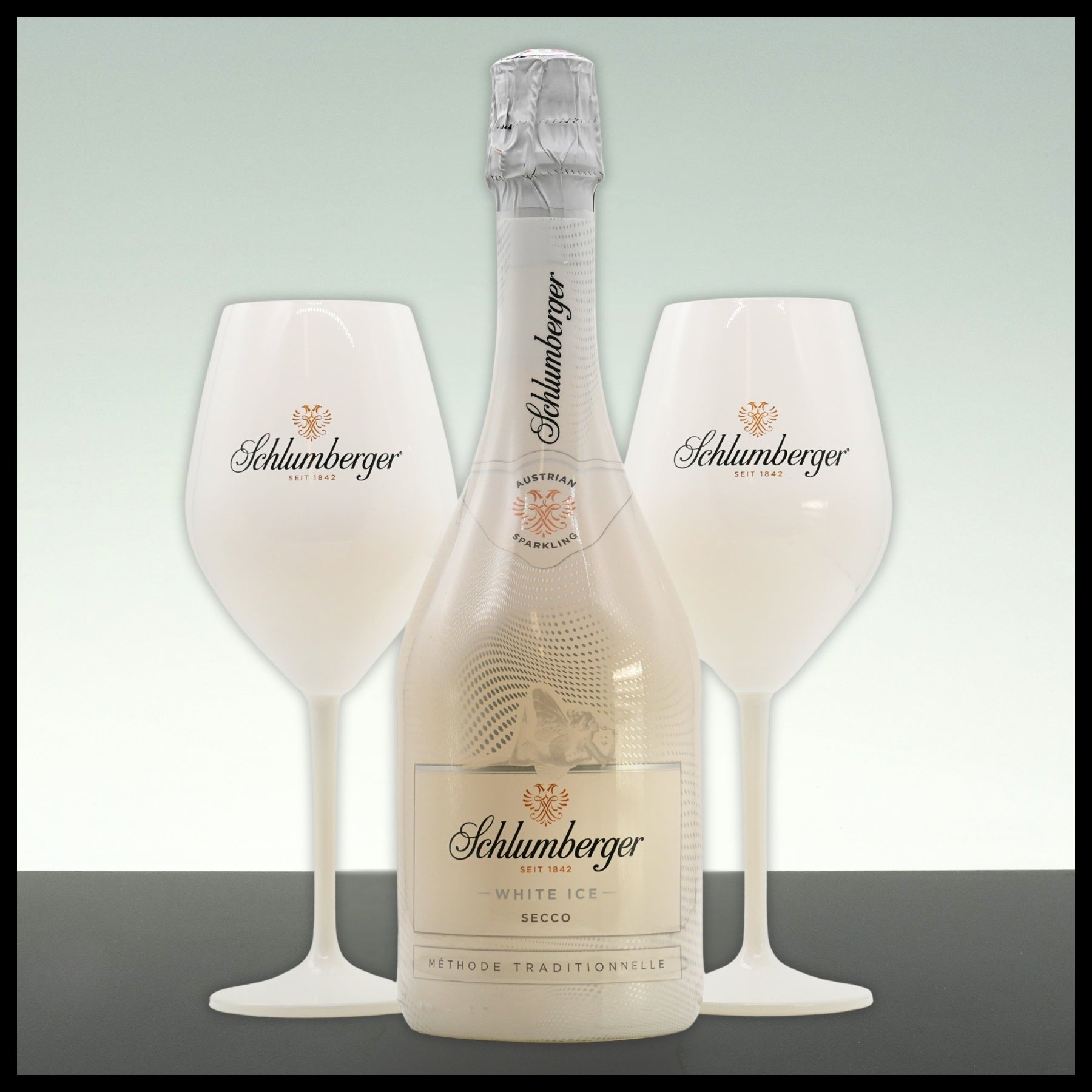 Schlumberger White Ice Secco mit 2 Gläsern 0,75L - 11,5% Vol.