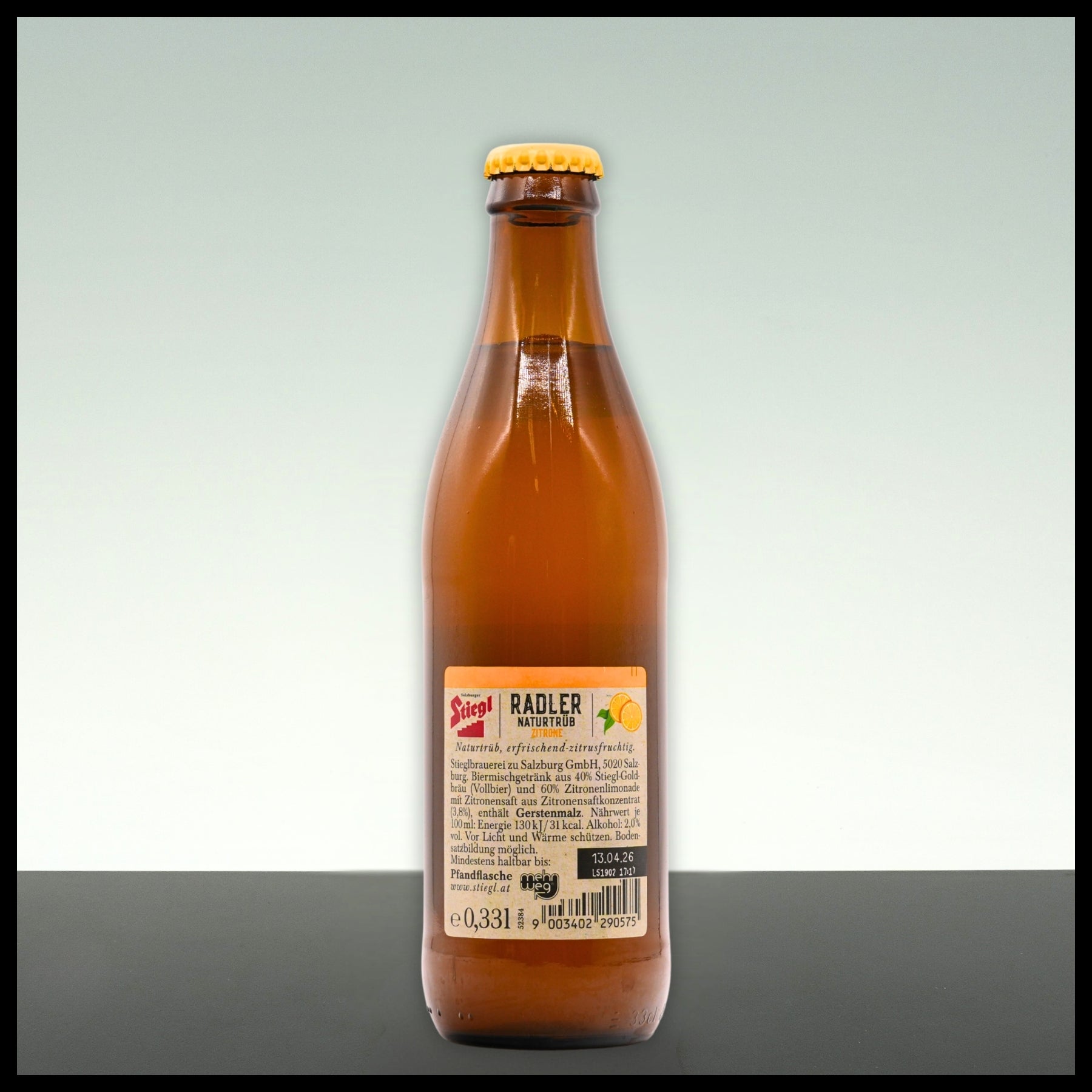 Stiegl Radler Zitrone Naturtrüb 0,33L - 2% Vol. - Trinklusiv