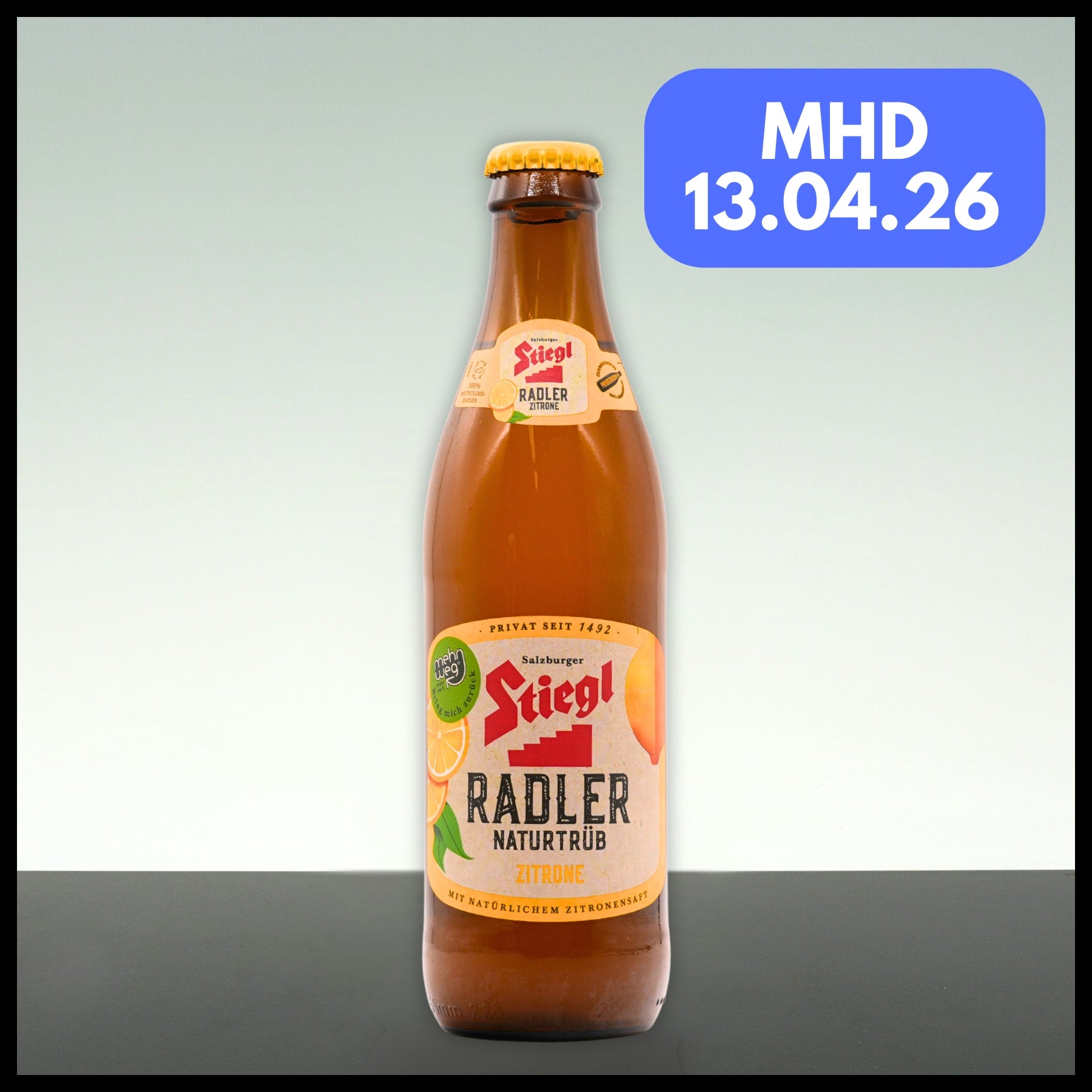 Stiegl Radler Zitrone Naturtrüb 0,33L - 2% Vol. - Trinklusiv