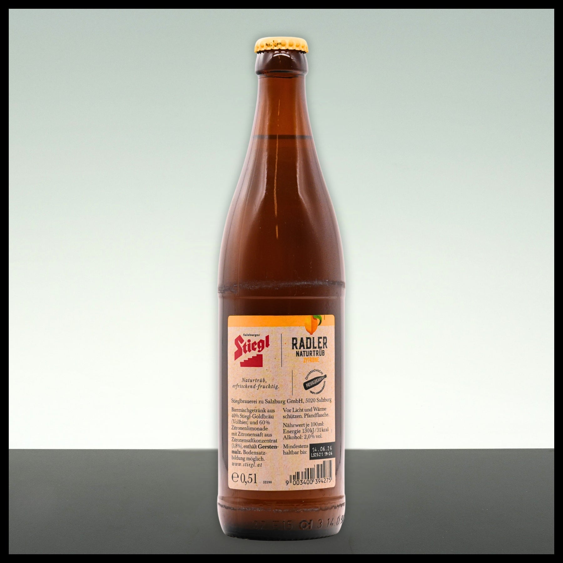 Stiegl Radler Zitrone Naturtrüb 0,5L - 2% Vol. - Trinklusiv