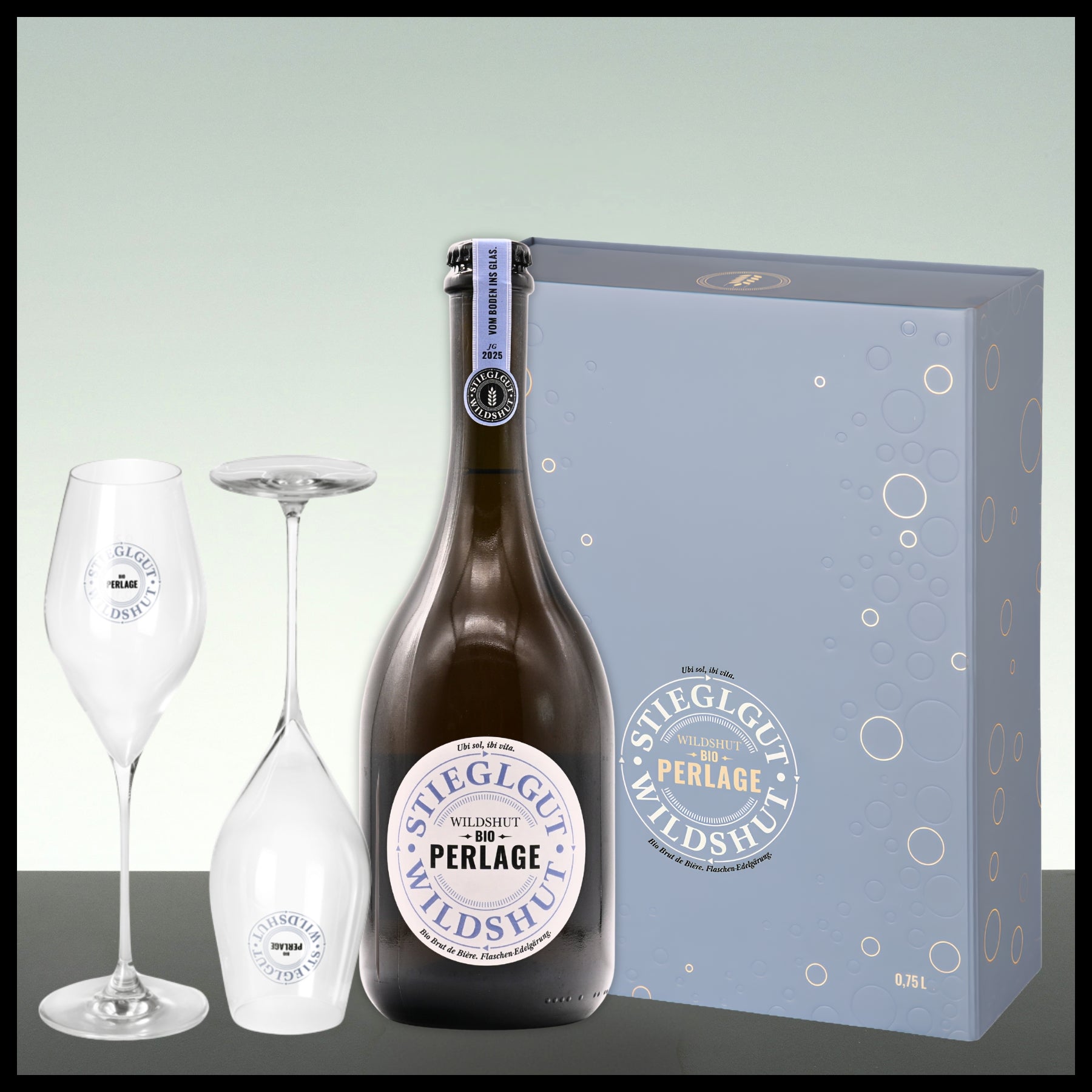 Stiegl Wildshut Bio Perlage Geschenkbox mit 2 Gläsern 0,75L - 8% Vol.