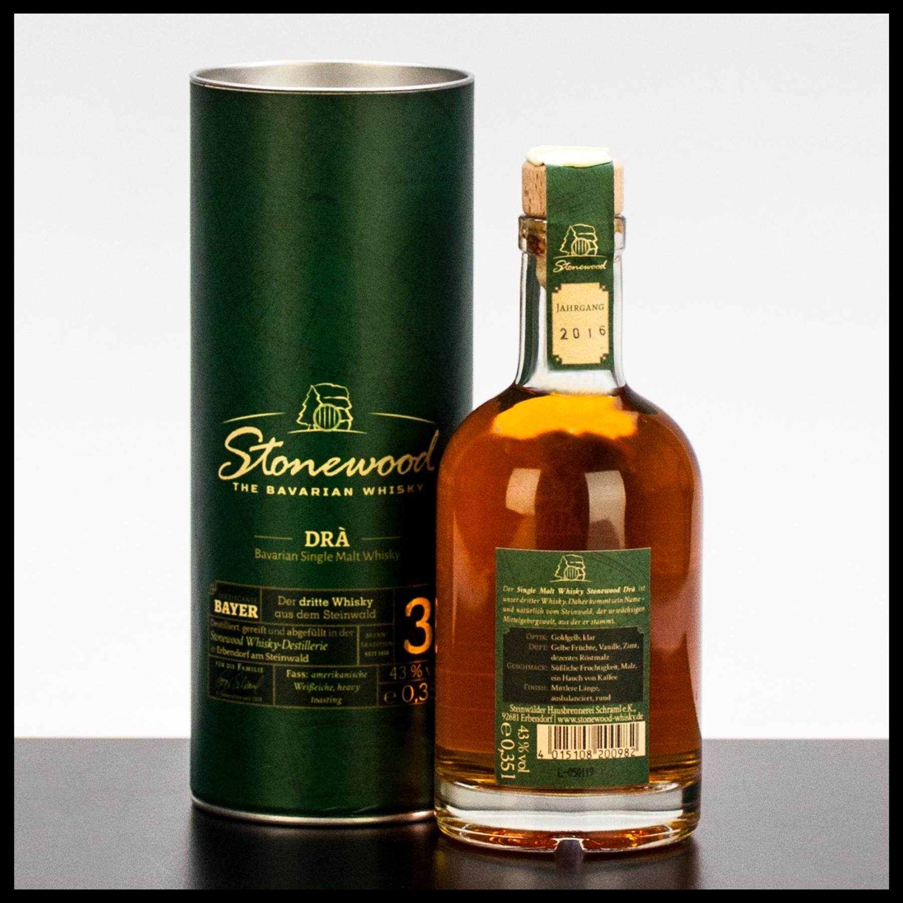 Stonewood Dra 3 YO Bavarian Whisky 0,35L - 43% Vol. - Trinklusiv