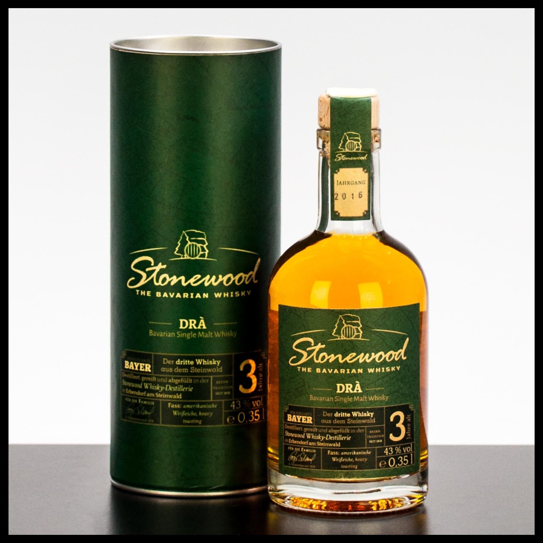 Stonewood Dra 3 YO Bavarian Whisky 0,35L - 43% Vol. - Trinklusiv