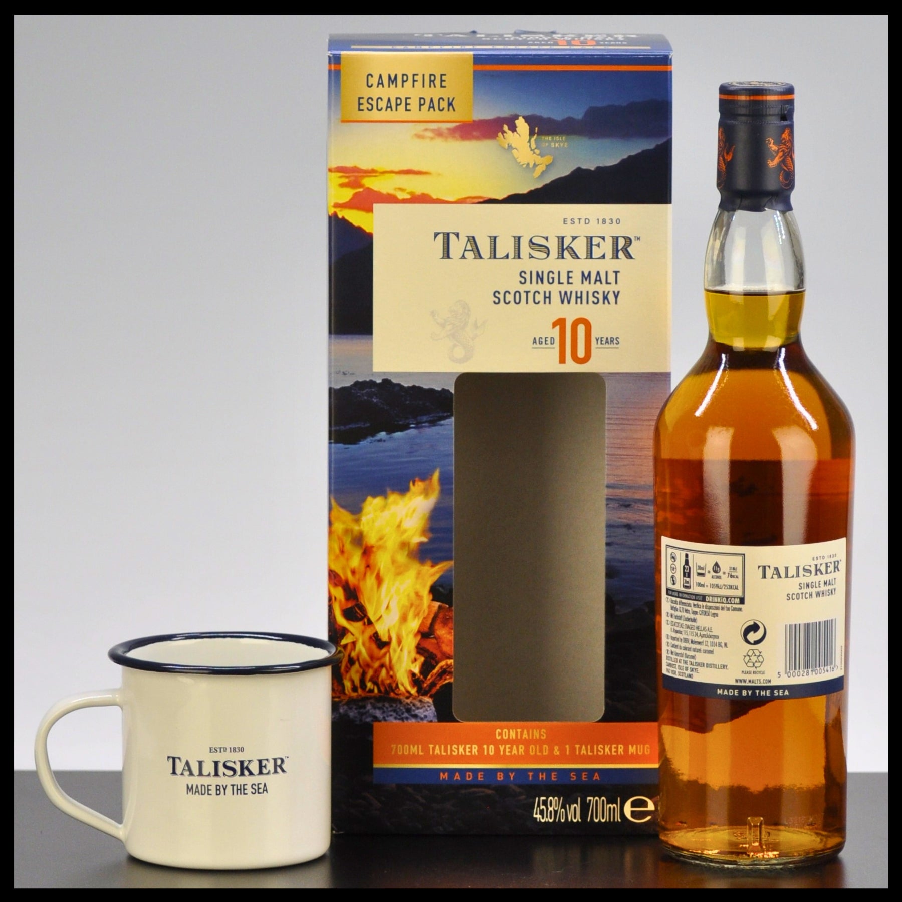 Talisker 10 YO Whisky Geschenkbox mit Emaille Tasse 0,7L - 45,8% Vol.