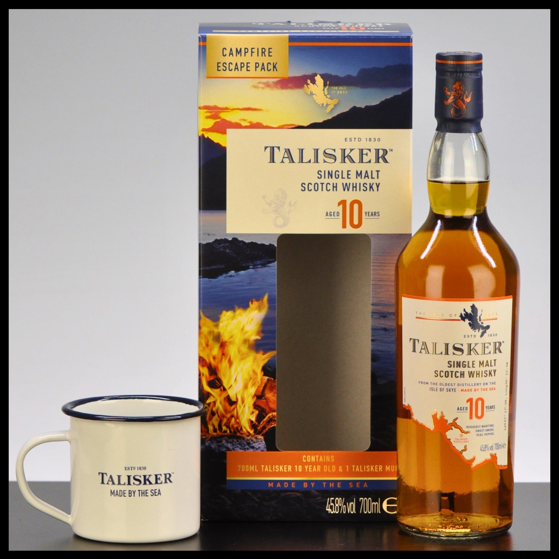 Talisker 10 YO Whisky Geschenkbox mit Emaille Tasse 0,7L - 45,8% Vol.