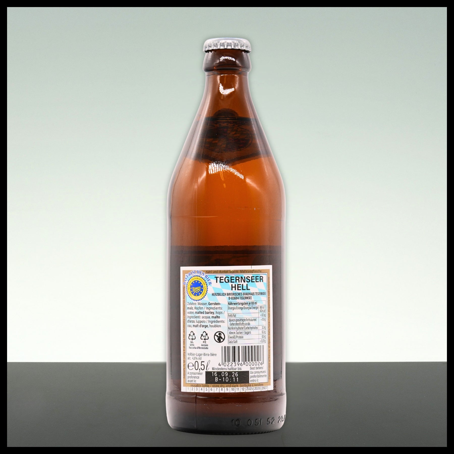 Tegernseer Hell 0,5L - 4,8% Vol. - Trinklusiv