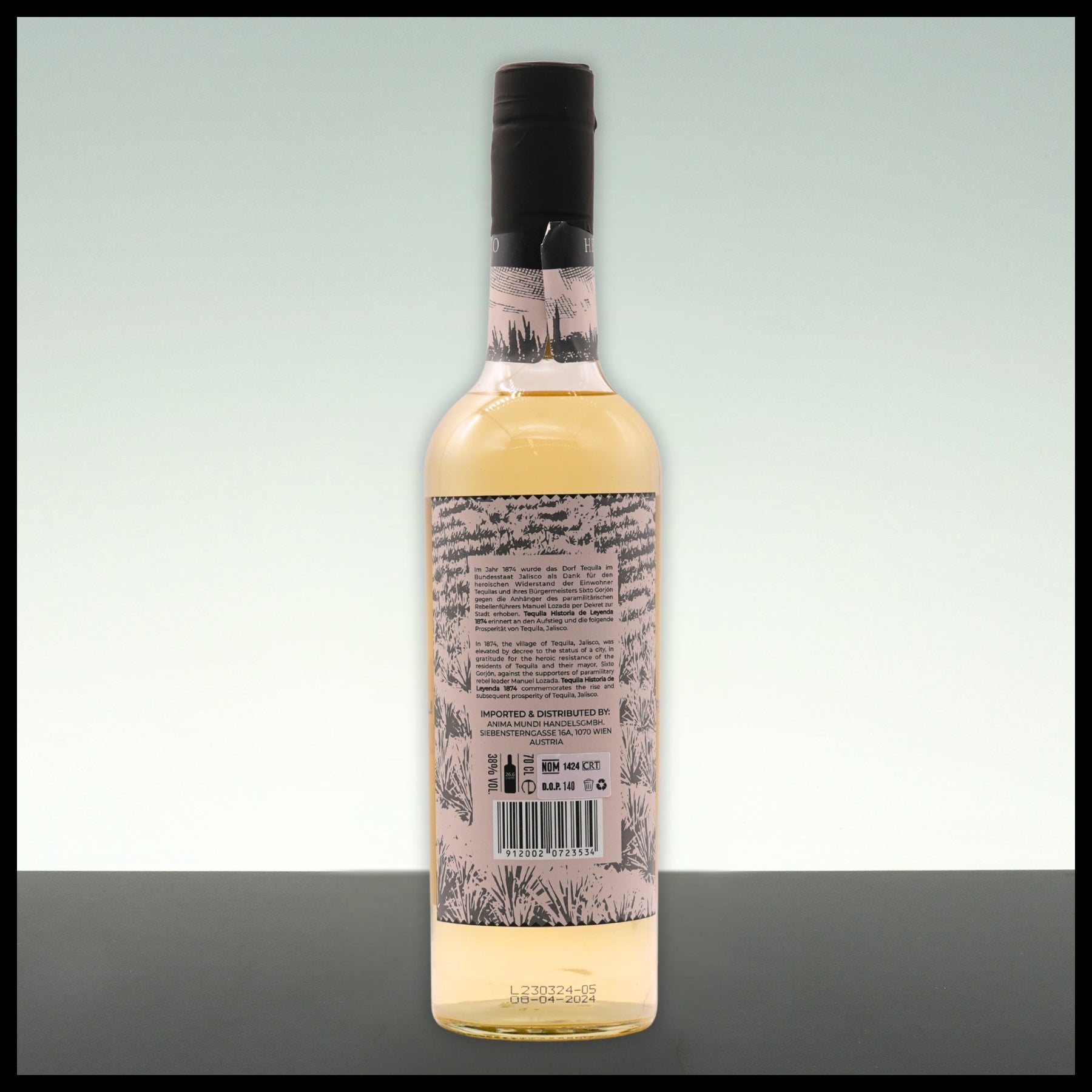 Tequila Historia de Leyenda 1874 REPOSADO 0,7L - 38% Vol. - Trinklusiv