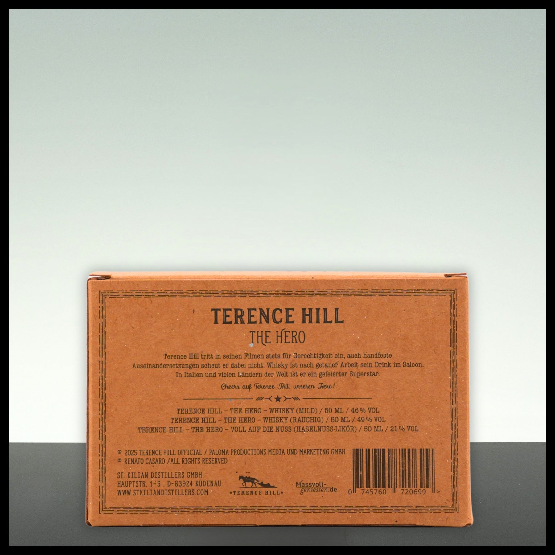 Terence Hill THE HERO Miniaturen-Geschenkbox 3x 0,05L - 38,7% Vol.