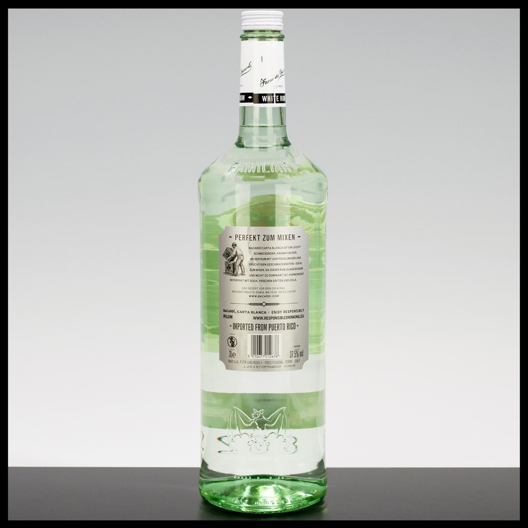 Bacardi Carta Blanca Superior White Rum 3L - 37,5% Vol. - Trinklusiv