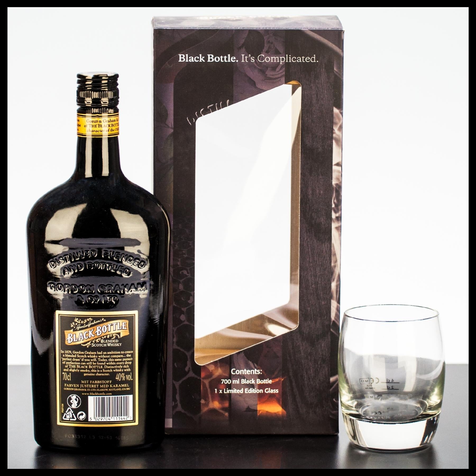 Black Bottle Blended Scotch Whisky Geschenkbox mit Glas 0,7L - 40% Vol. - Trinklusiv