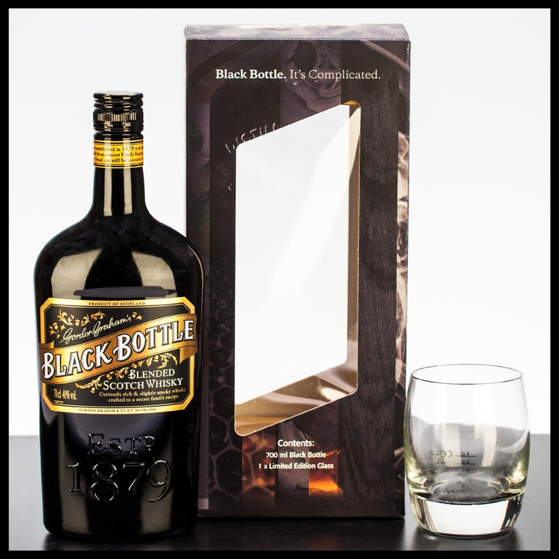 Black Bottle Blended Scotch Whisky Geschenkbox mit Glas 0,7L - 40% Vol. - Trinklusiv