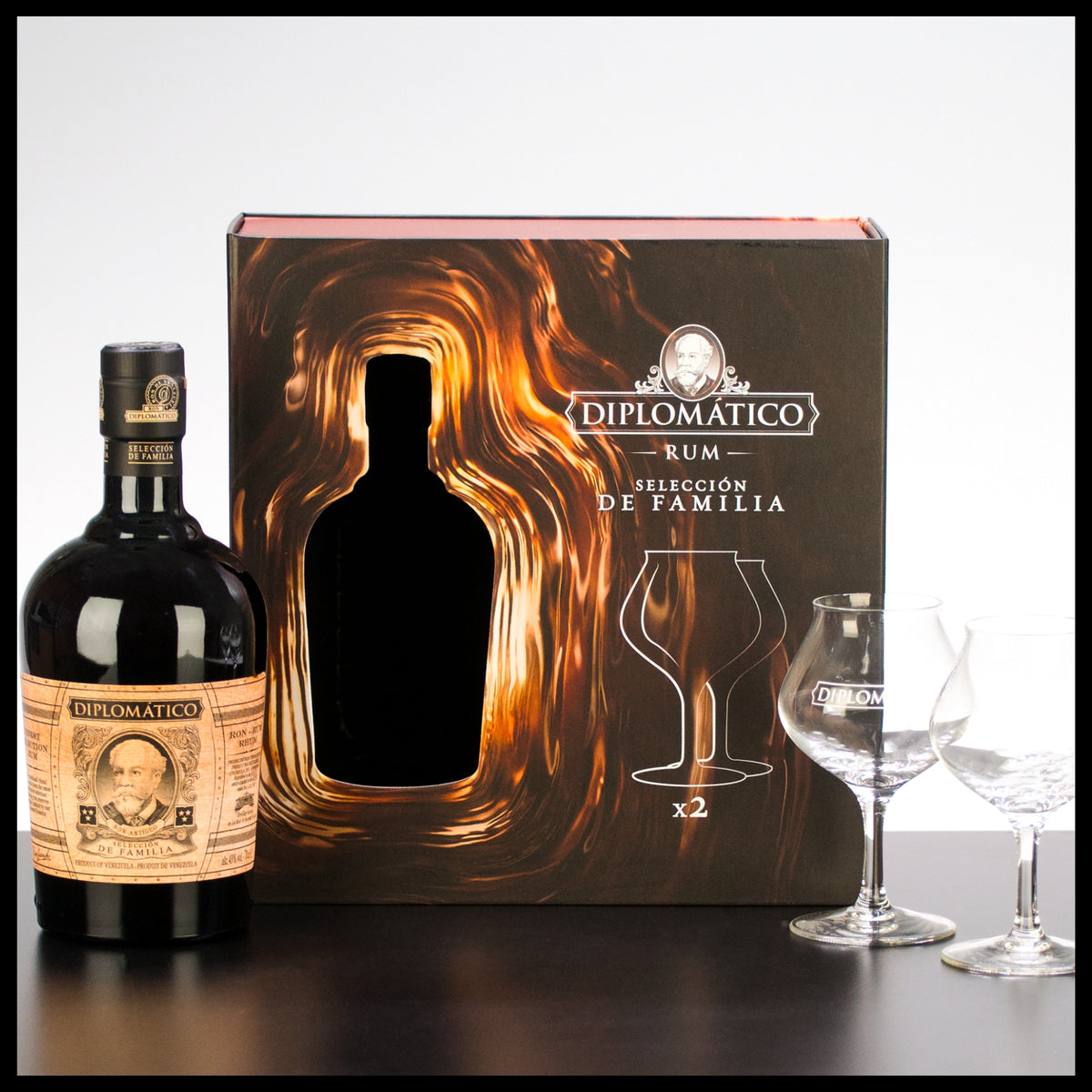 Diplomatico Seleccion de Familia Rum Box mit 2 Gläsern 0,7L - 43% Vol. - Trinklusiv