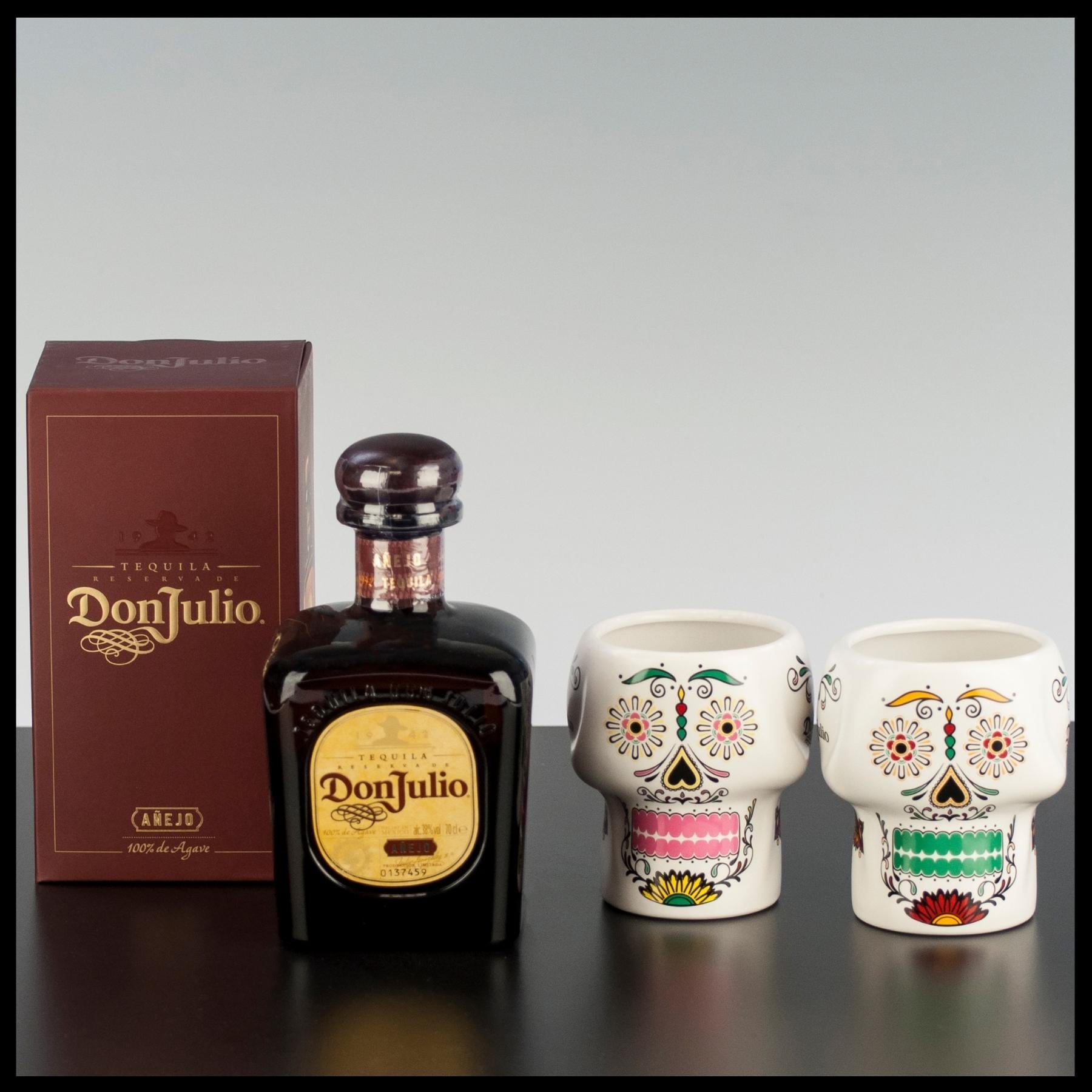 Don Julio Anejo Tequila mit 2 Keramik-Bechern 0,7L - 38% Vol. - Trinklusiv