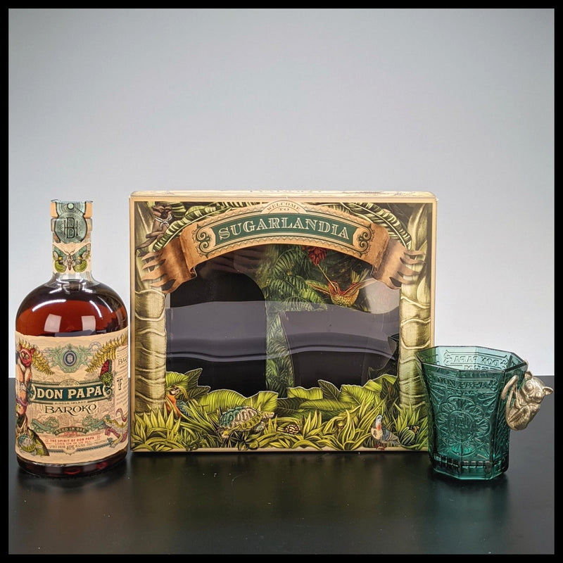 Don Papa Baroko Geschenkbox mit Glas 0,7L - 40% Vol. - Trinklusiv