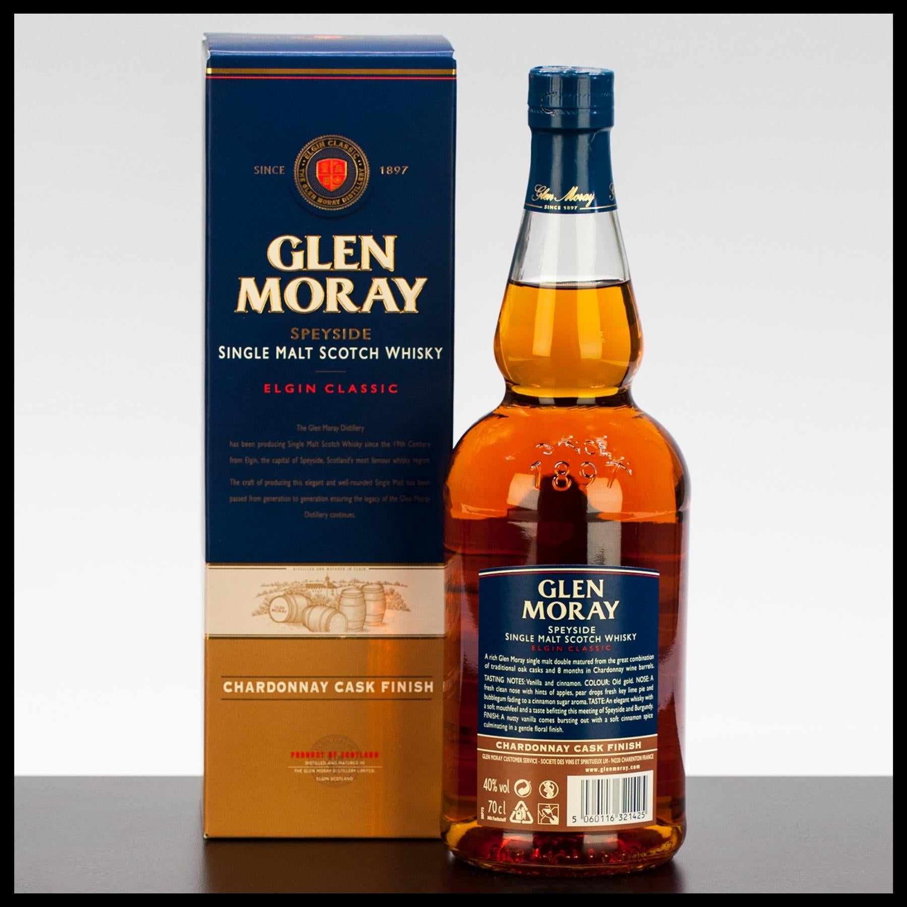 Glen Moray Elgin Classic Chardonnay Cask Finish Whisky 0,7L - 40% Vol. - Trinklusiv