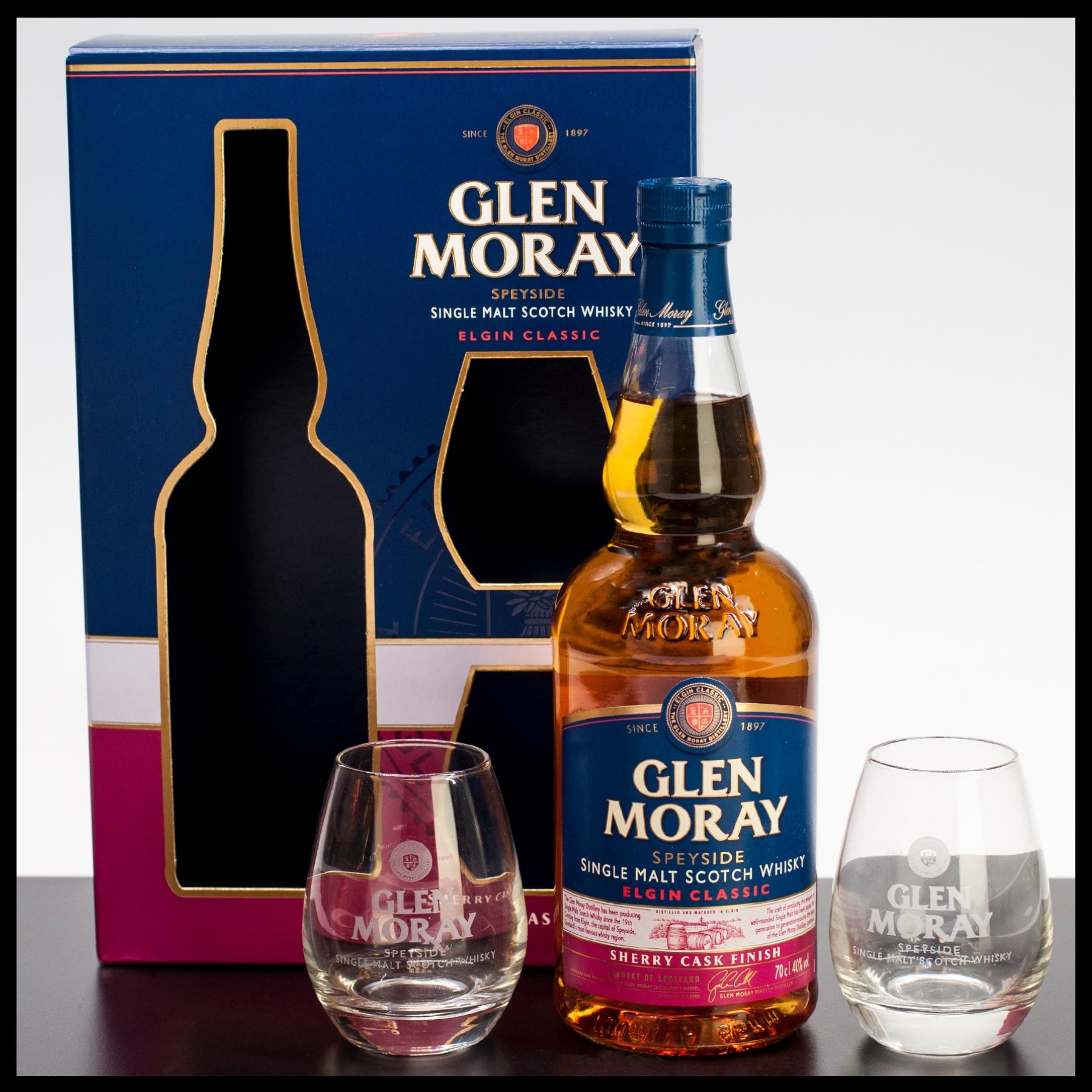 Glen Moray Elgin Classic Geschenkbox mit 2 Gläsern 0,7L - 40% Vol. - Trinklusiv