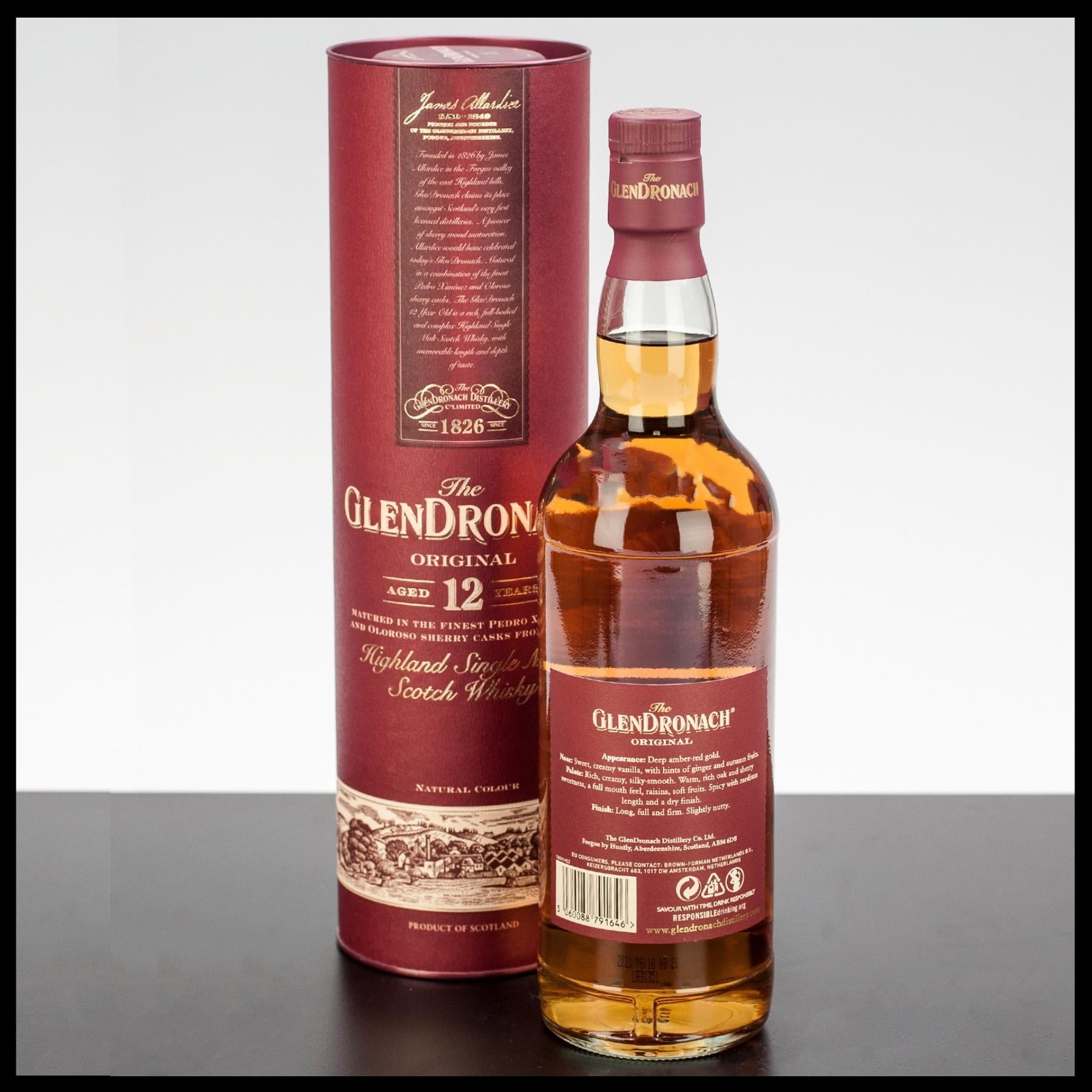 GlenDronach 12 YO Whisky 0,7L - 43% Vol. Original 