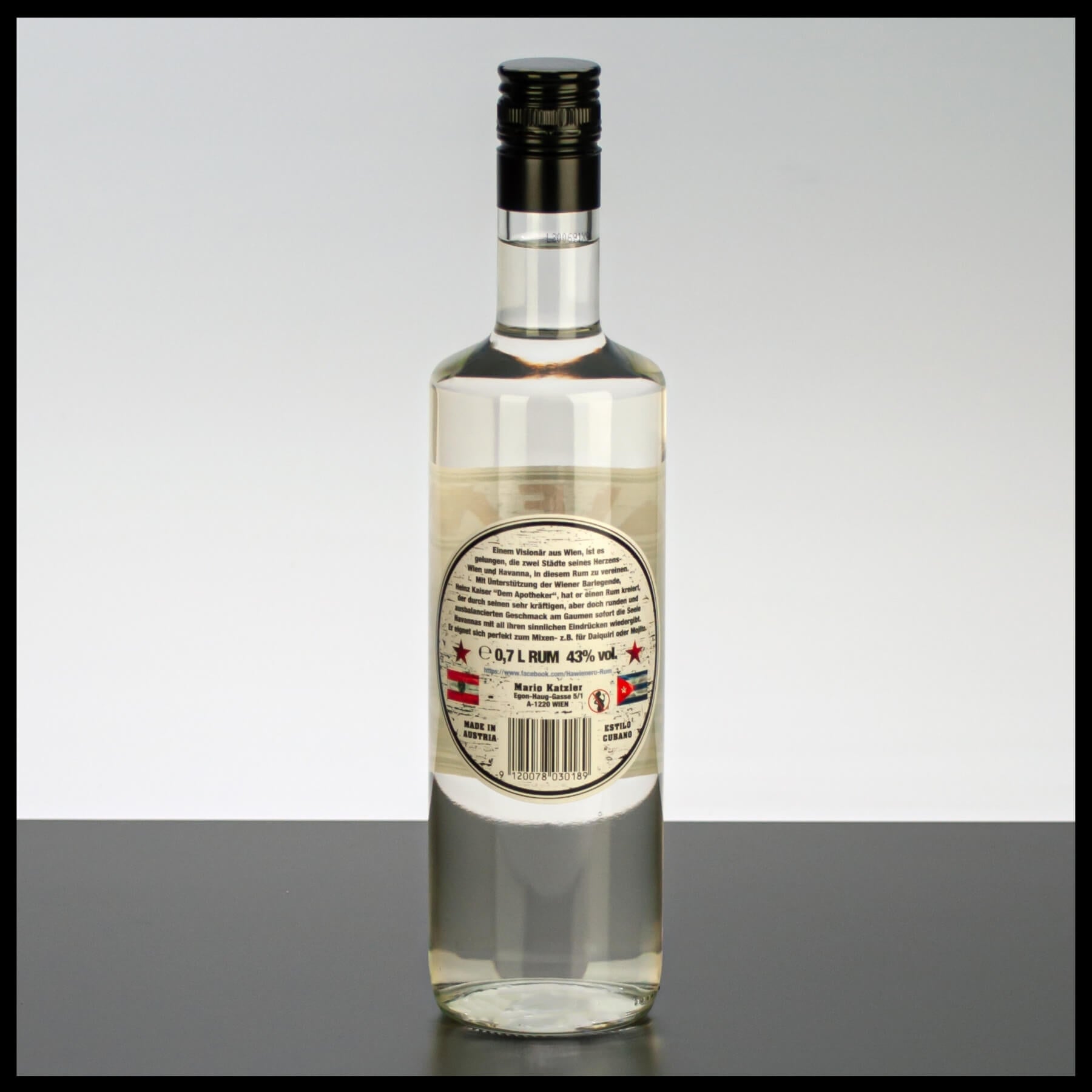 Hawienero Rum 0,7L - 43% Vol. - Trinklusiv