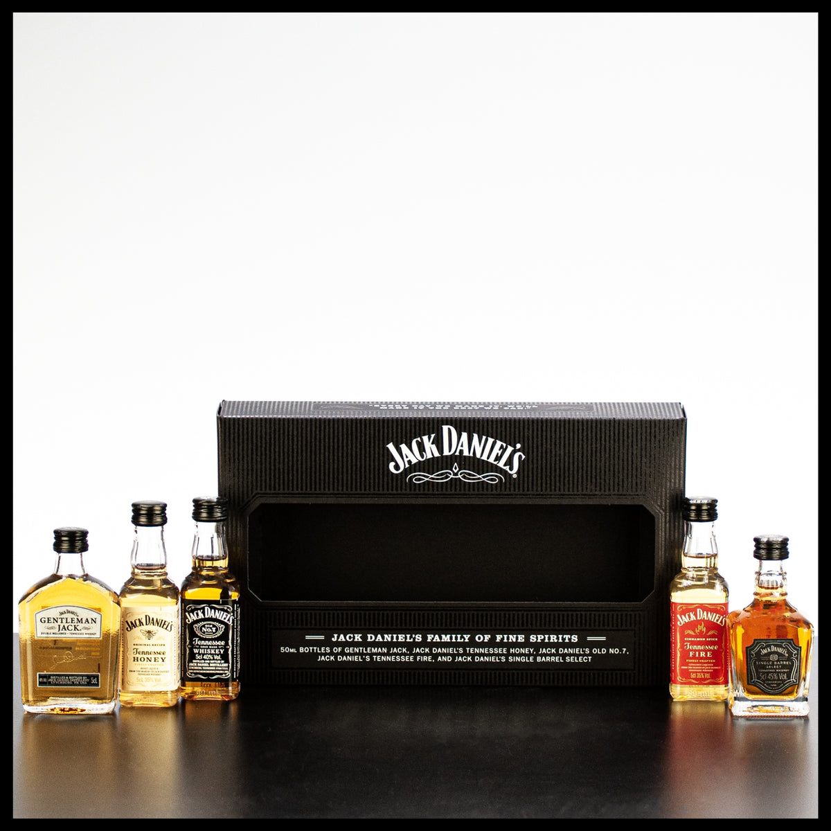 Jack Daniel's Geschenkbox "Family of fine Spirits" 5x 0,05L - 39% Vol. - Trinklusiv