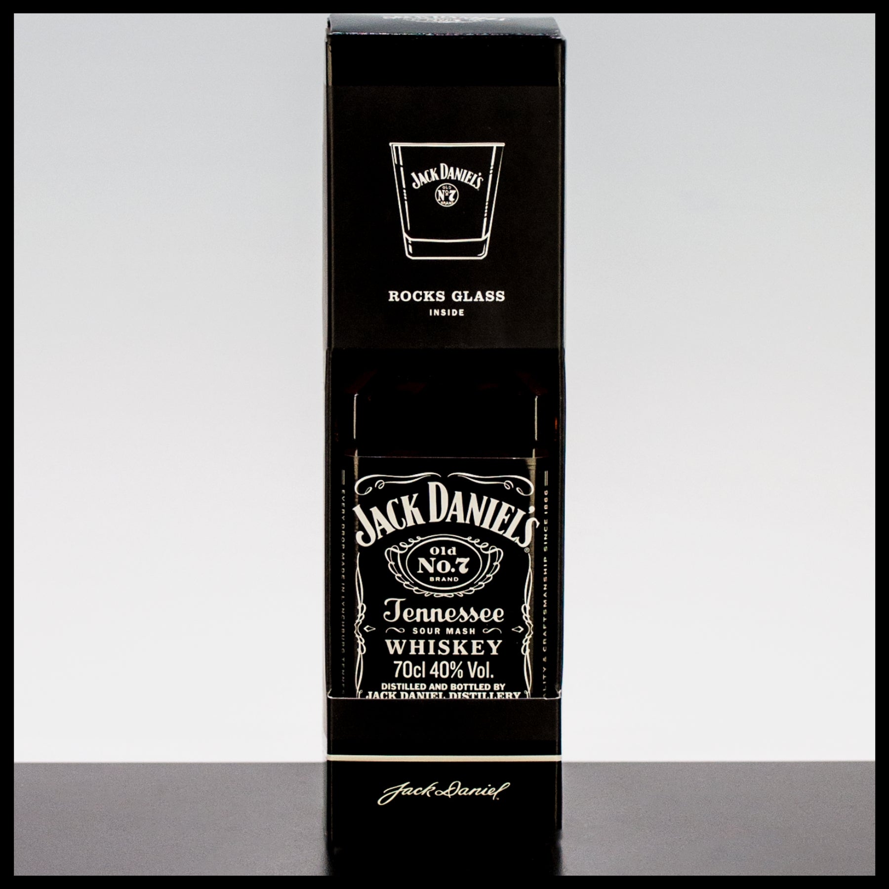 Jack Daniel's Old No. 7 Tennessee Whiskey Geschenkbox mit Glas 0,7L - 40% Vol. - Trinklusiv