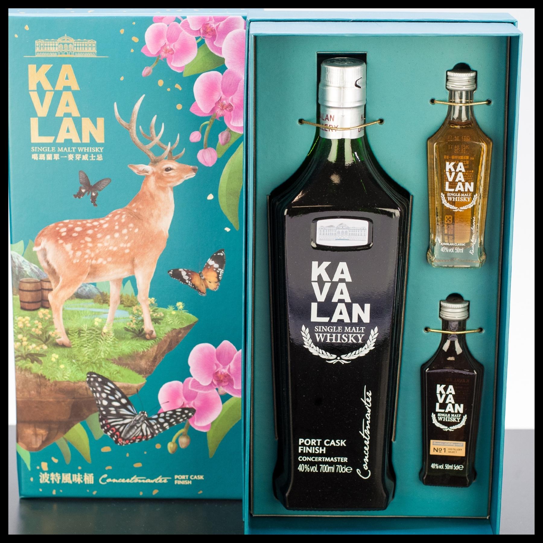 Kavalan Concertmaster Single Malt Whisky Geschenkset mit 2 Miniaturen 0,7L - 40% Vol. - Trinklusiv