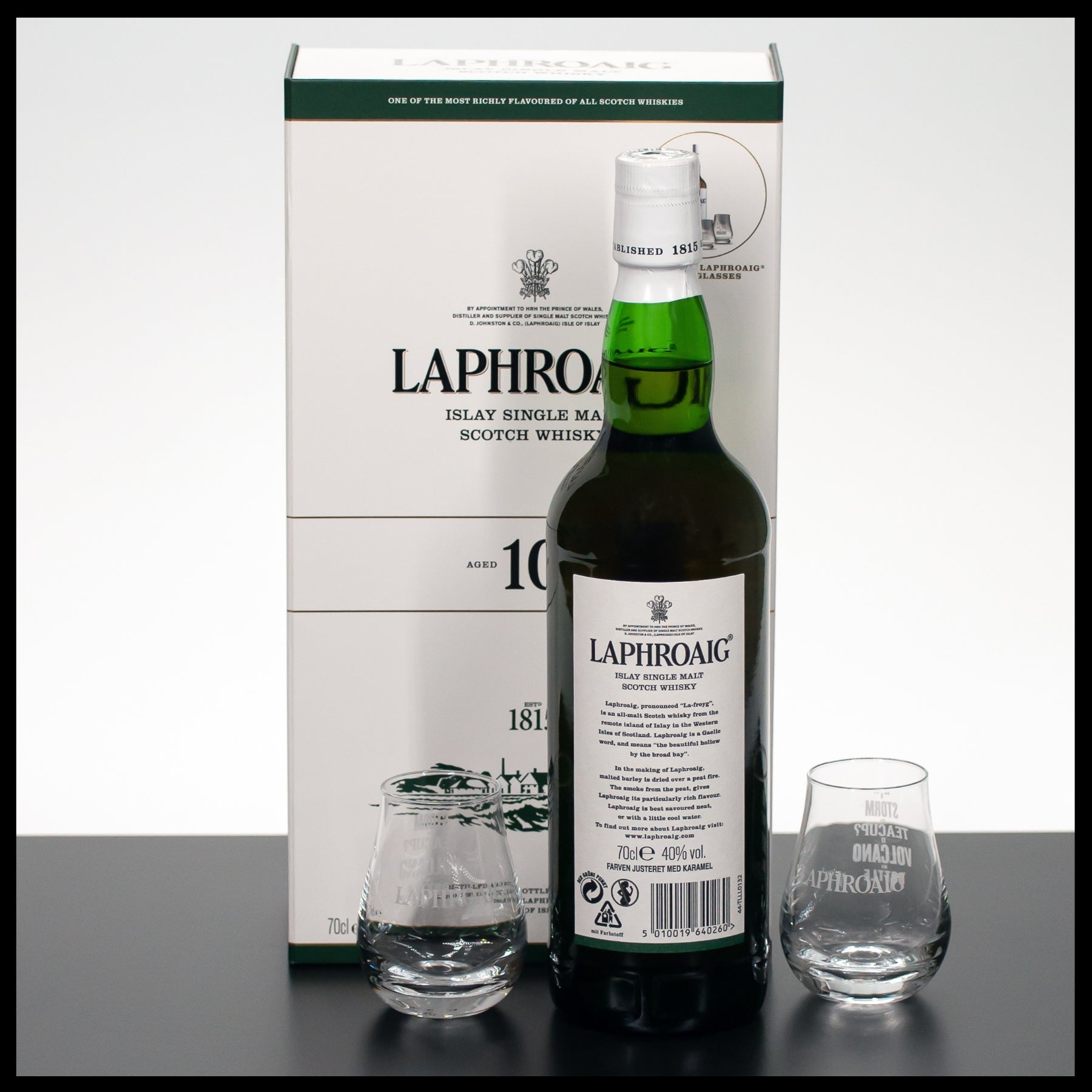 Laphroaig 10 YO Geschenkbox mit 2 Gläsern 0,7L - 40% - Trinklusiv