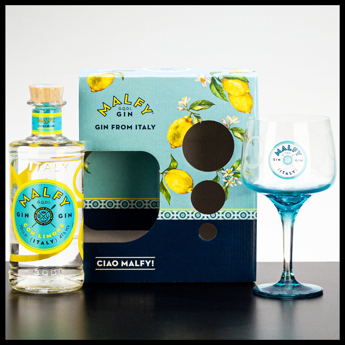 Malfy Gin Con Limone Geschenkbox mit Glas 0,7L - 41% Vol. - Trinklusiv